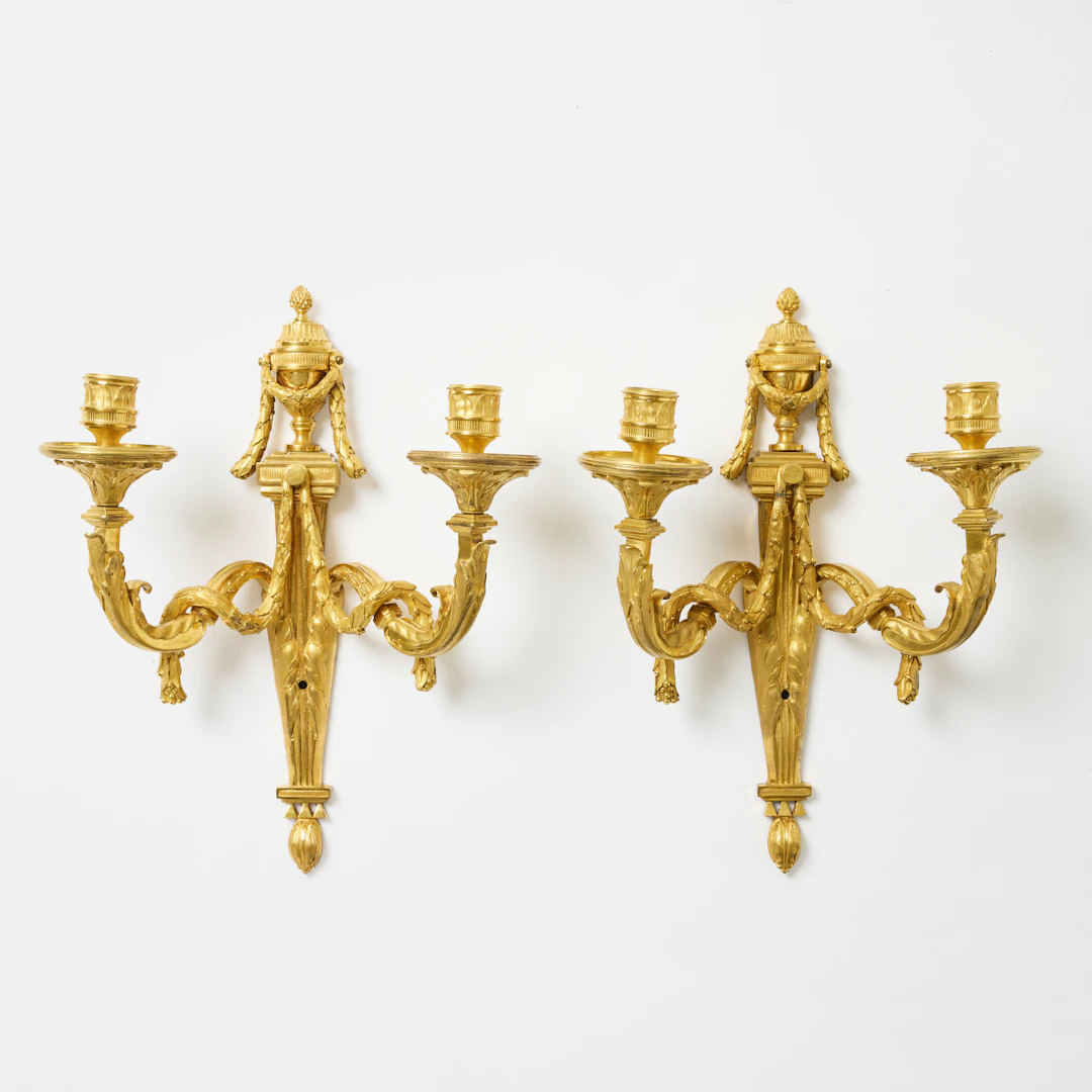 APPLIQUER, ett par, högklassiga arbeten i Louis XVI, sannolikt Paris