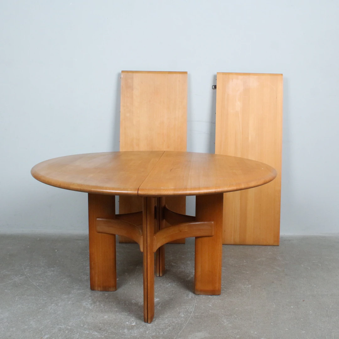 ANSAGER MØBLER. Esstisch mit 2 Einlegeplatten, Holz, 1970er Jahre, Dänemark.