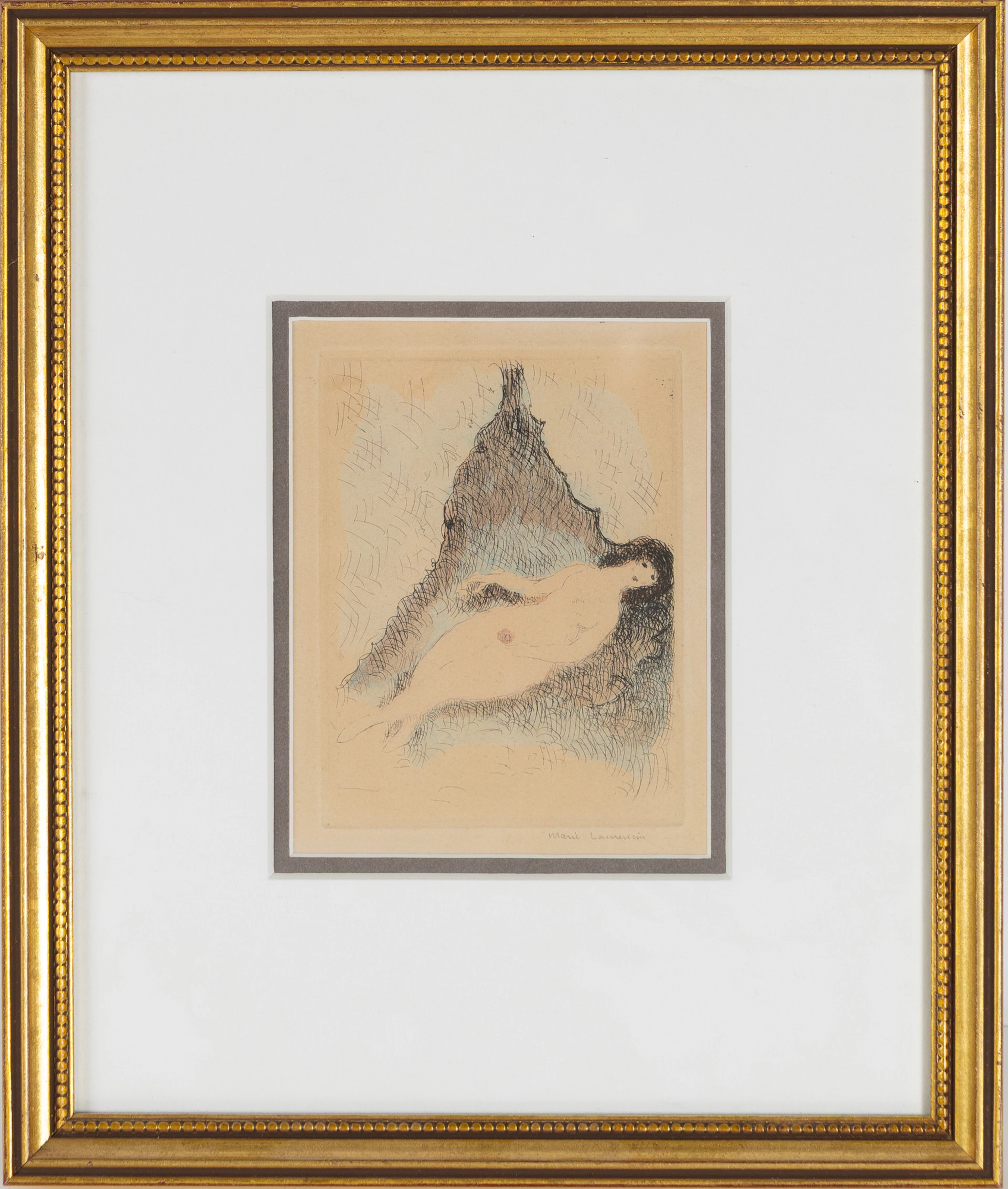 MARIE LAURENCIN. Färgetsning, signerad.