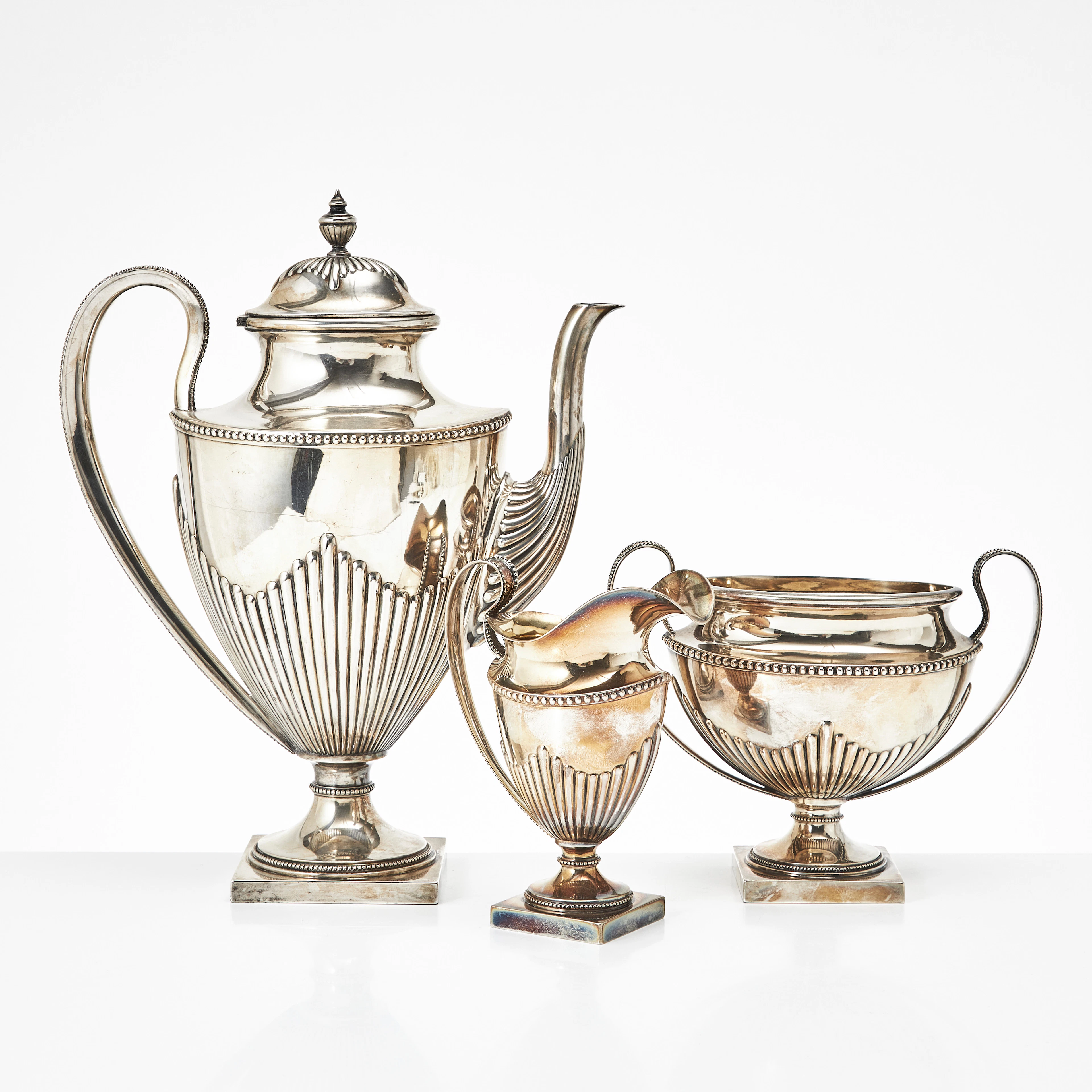 KAFFESERVIS, 3 dlr., sengustaviansk stil, SP, Linköping, 1905 samt