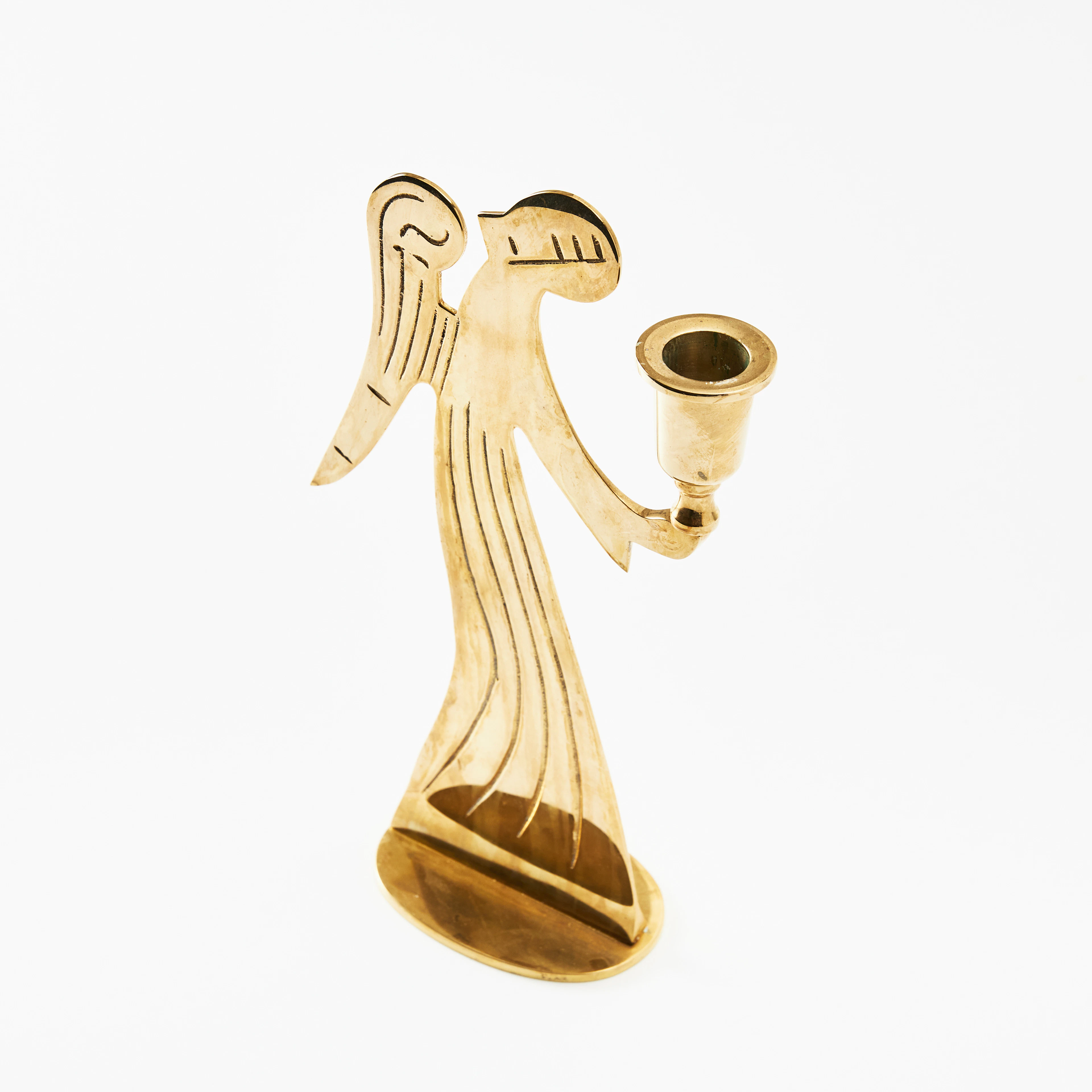 SVENSKT TENN, ljusstake, "Ängel", mässing.