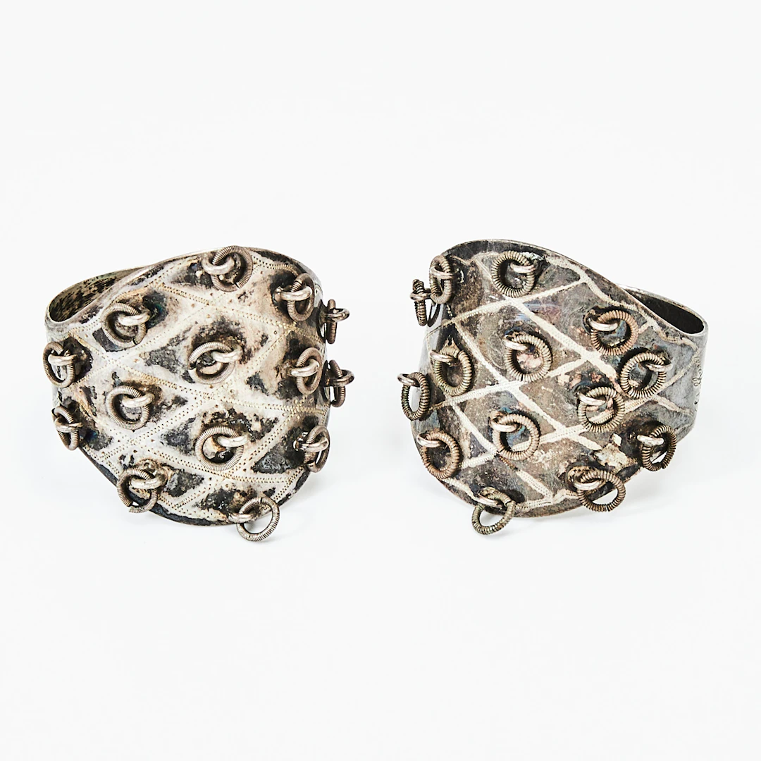 SKRAMELSÖLJOR, 1 par, silver, Eric Lindbäck, Nederkalix 1948.