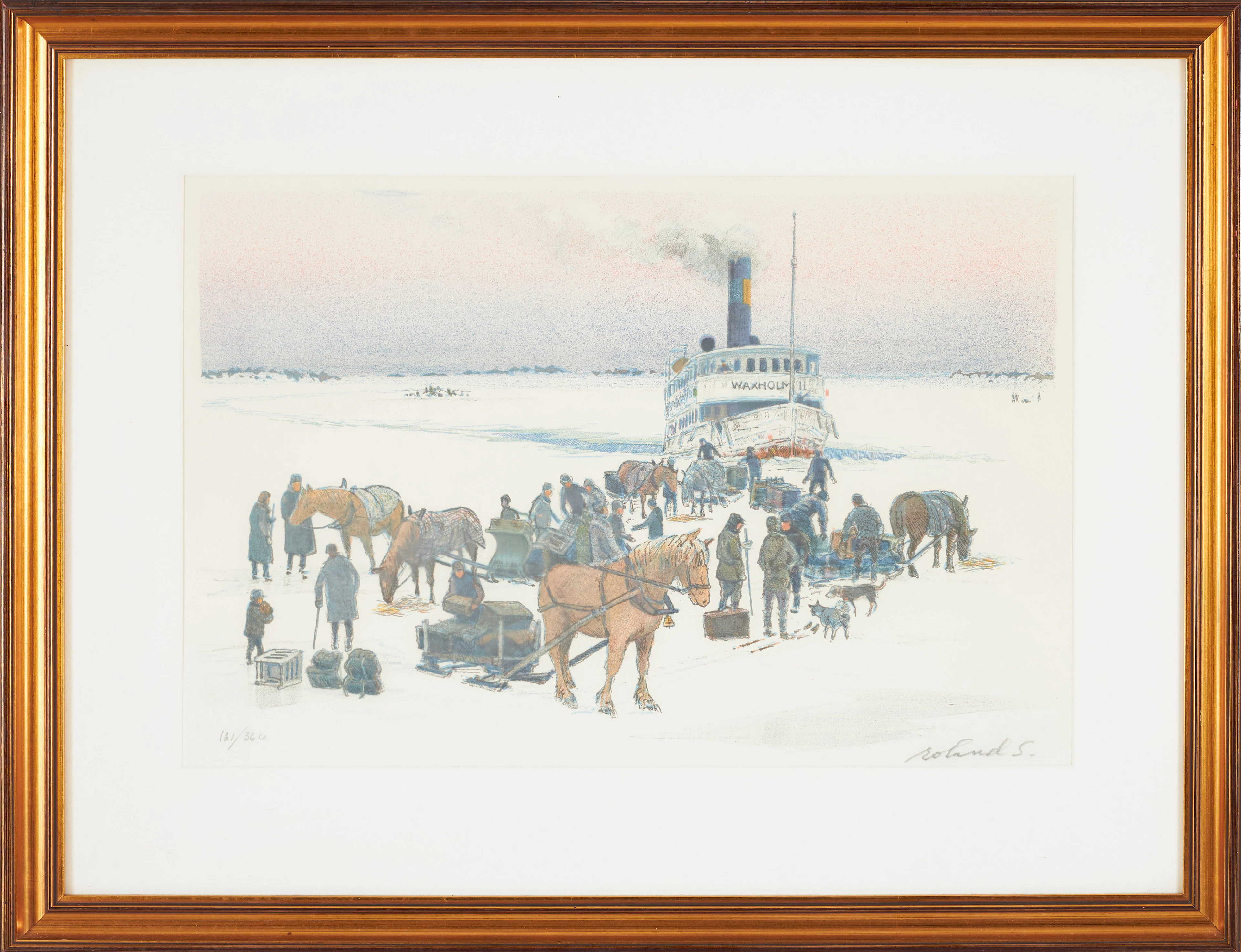 ROLAND SVENSSON. Waxholm, färglitografi, signerad, numrerad 121/360.
