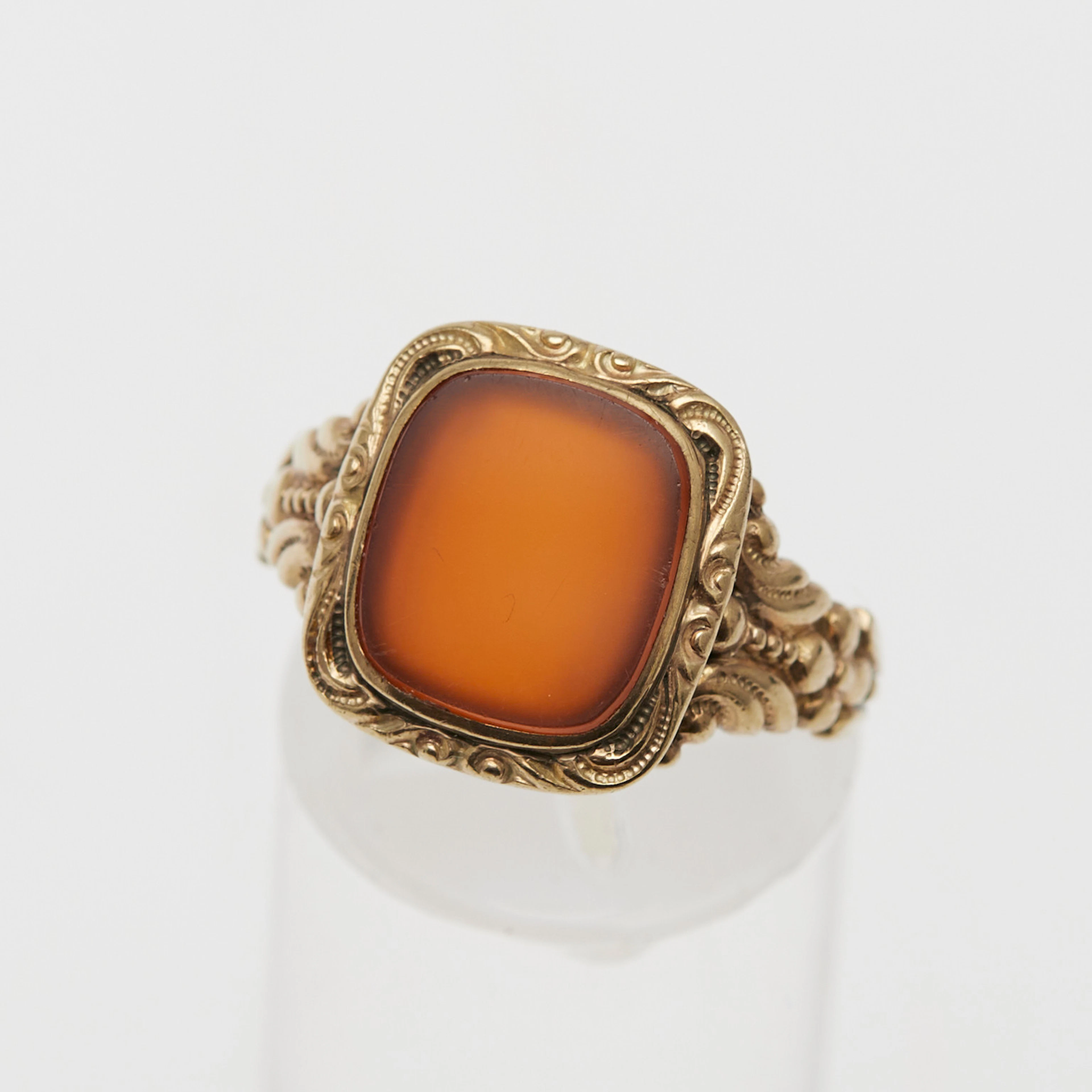 RING / Siegelring 333er Gelbgold, Karneol.