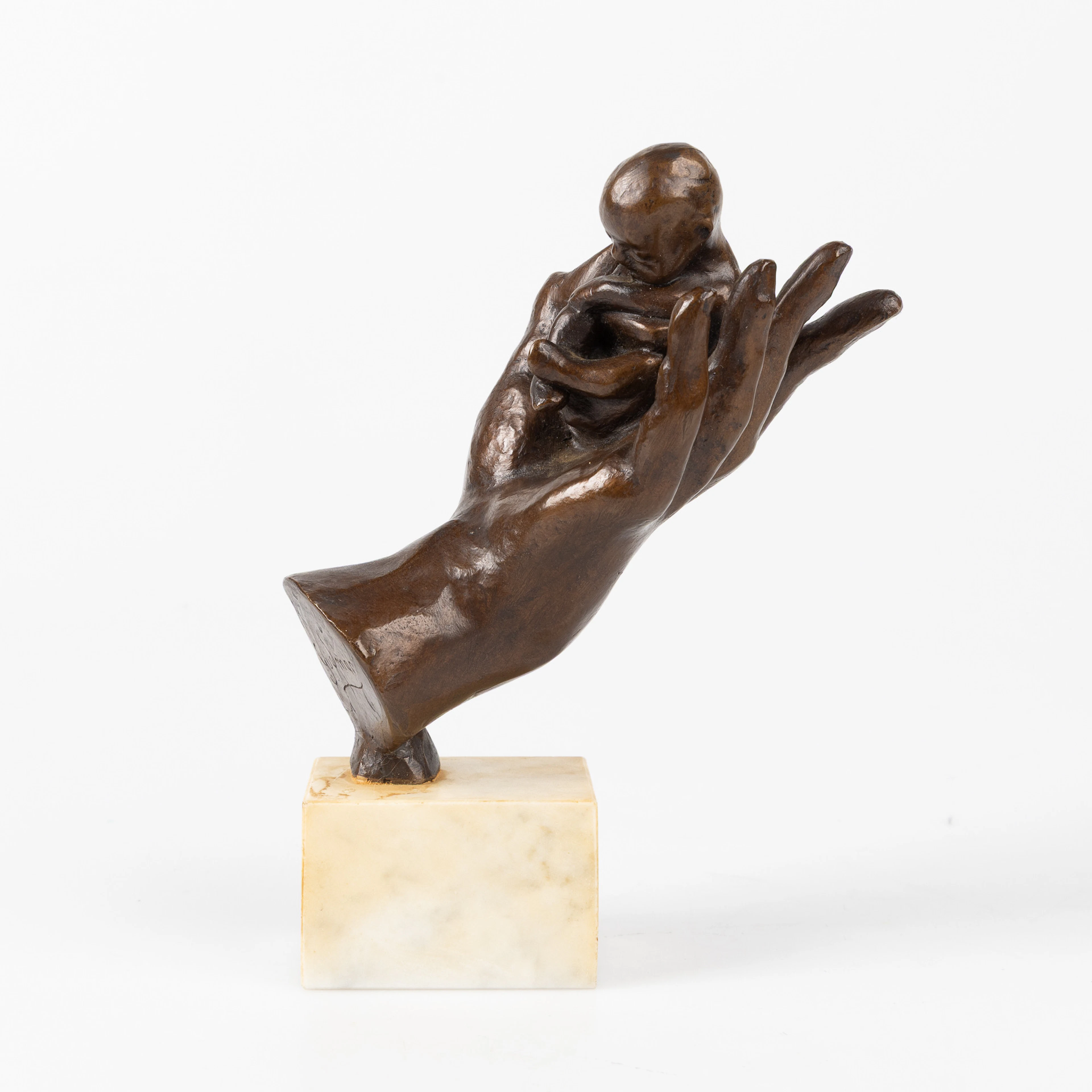 GUDMAR OLOVSON. "Prelude", kallbrons på sockel av carraramarmor, signerad
