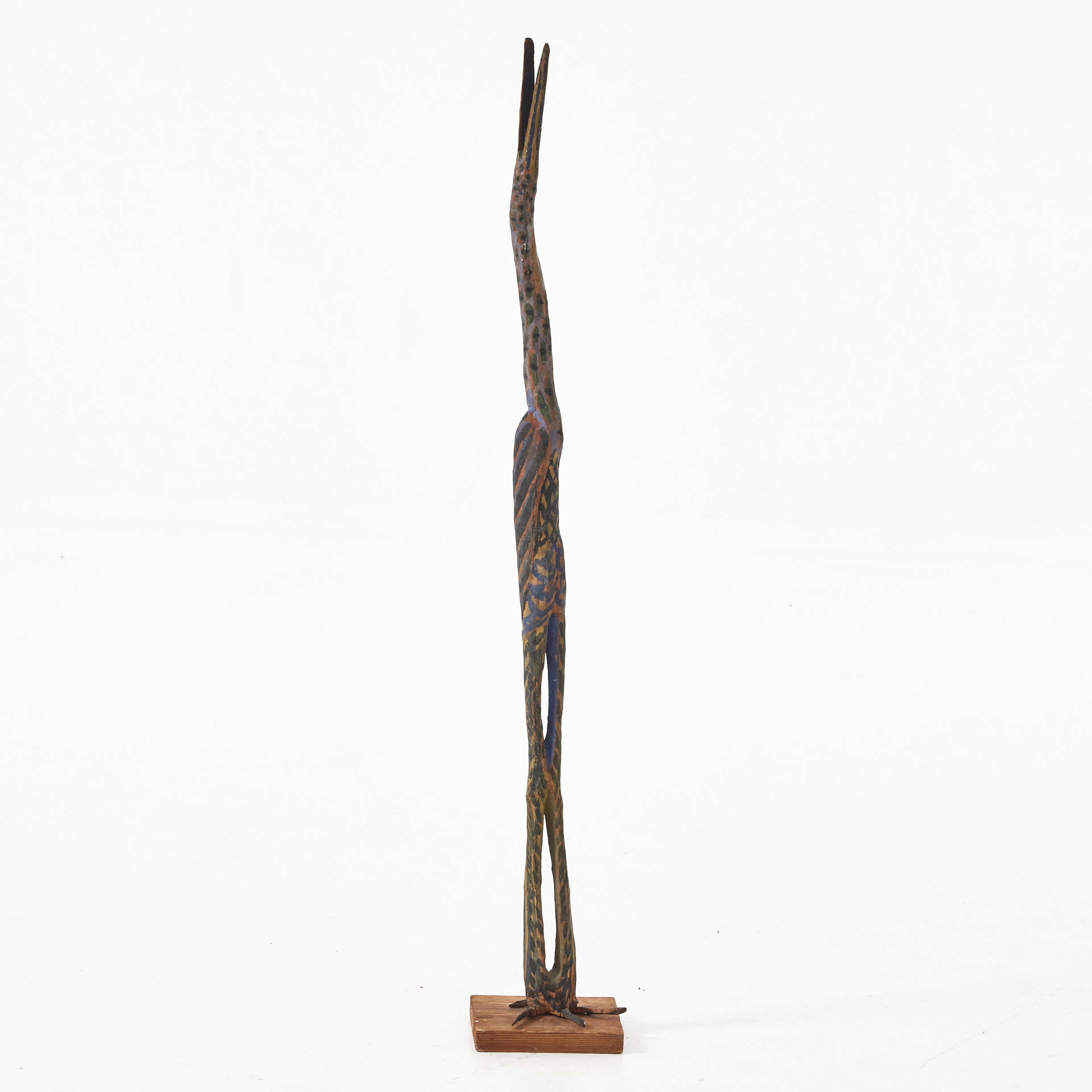 ERIK HÖGLUND. Skulptur, i form av fågel, skuret och bemålat trä, 1950-tal.