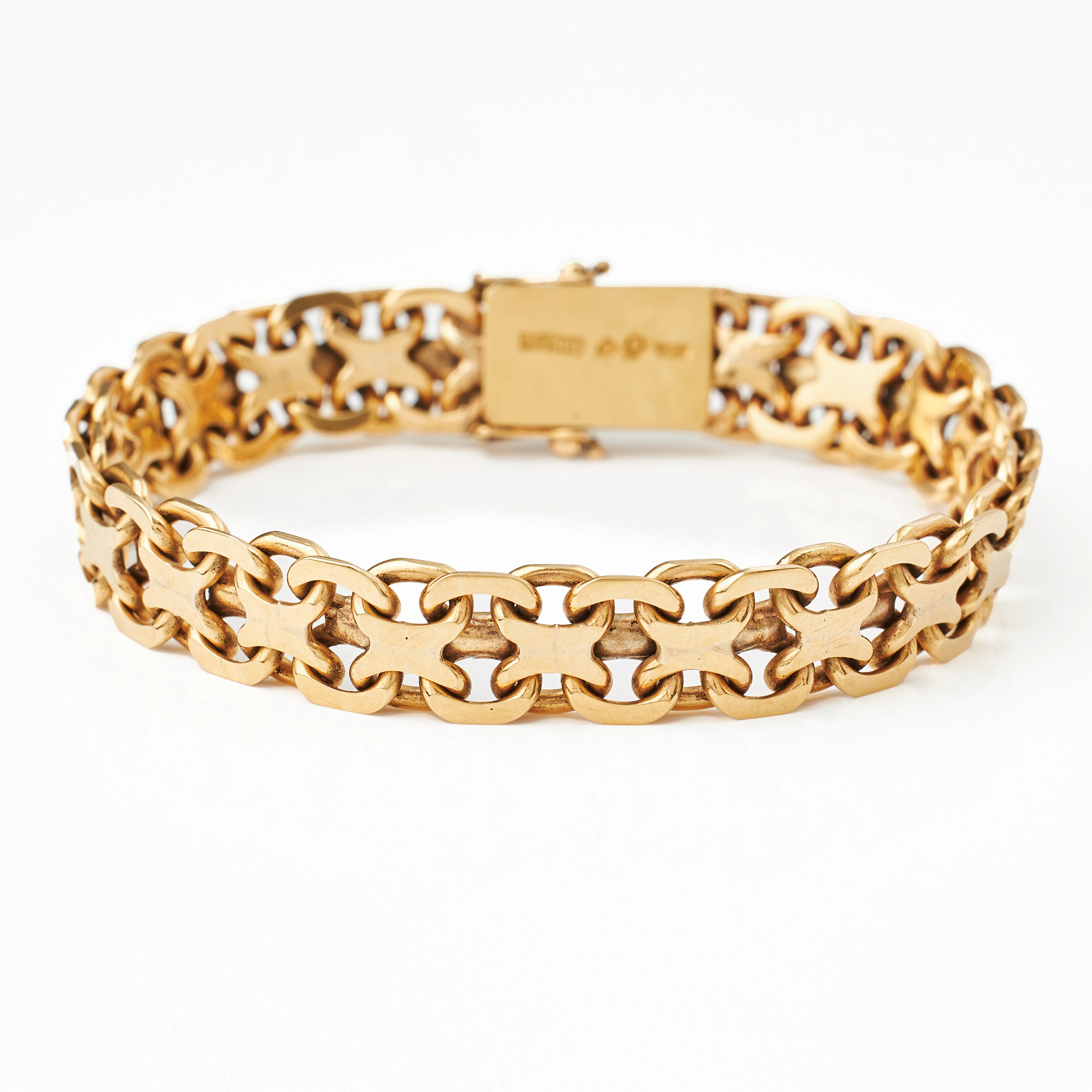 ARMBAND, 18 k guld, x-länk, A Abbéus, Stockholm 1936.
