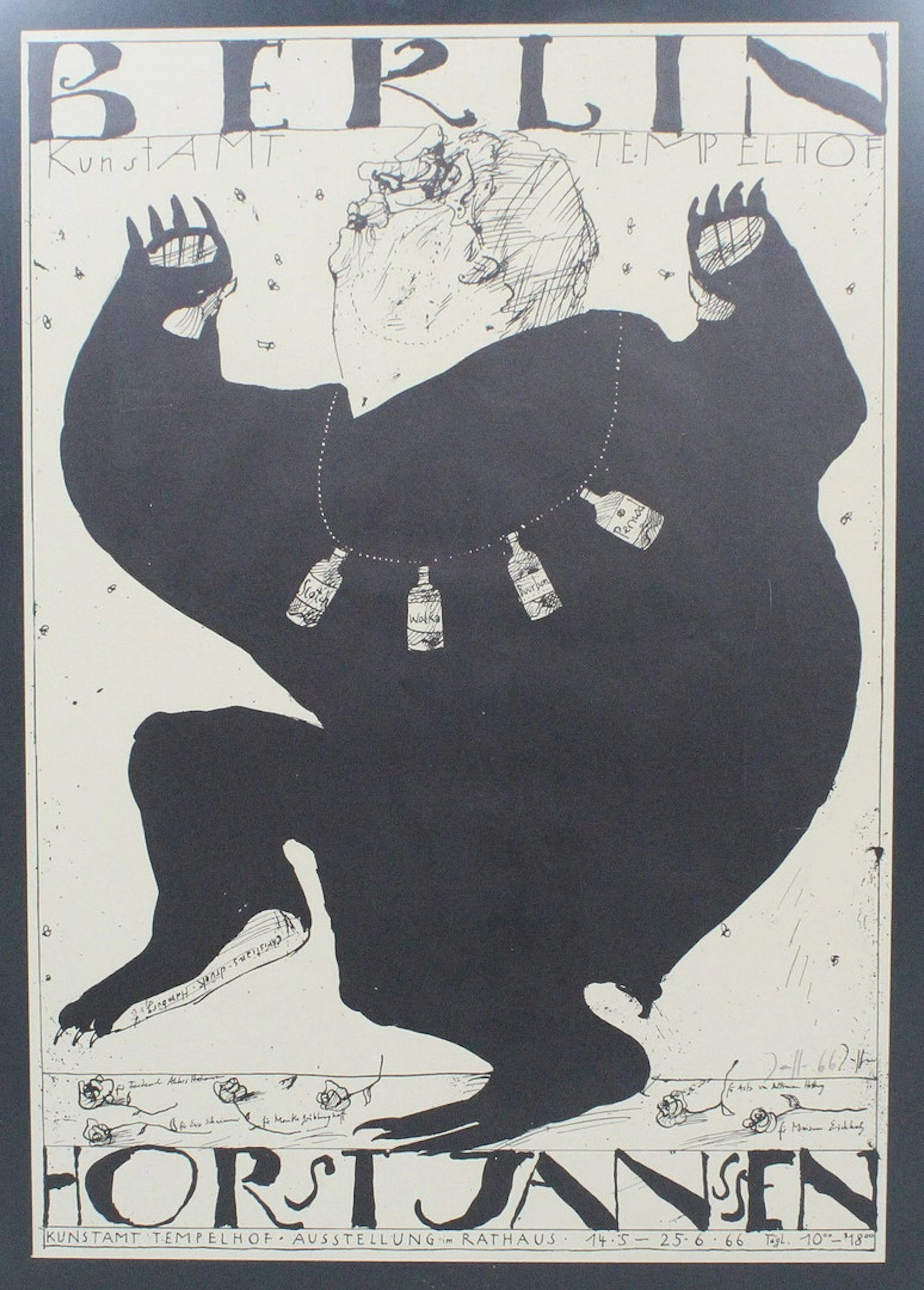 HORST JANSSEN. 'Berlin - Kunstamt Tempelhof', Plakat, Zinkätzung, signiert.