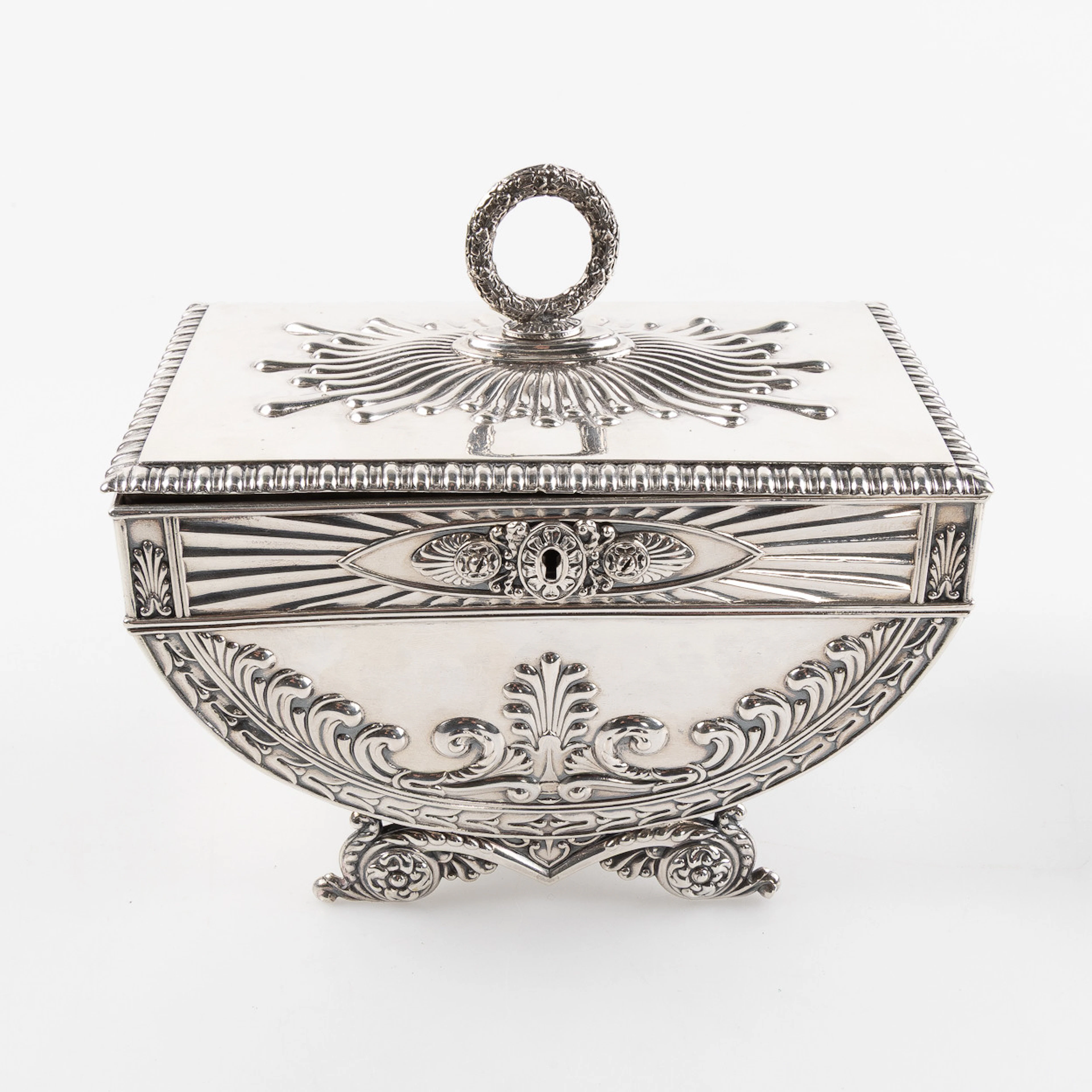 ADOLF ZETHELIUS. Sockerskrin, silver, 1831.