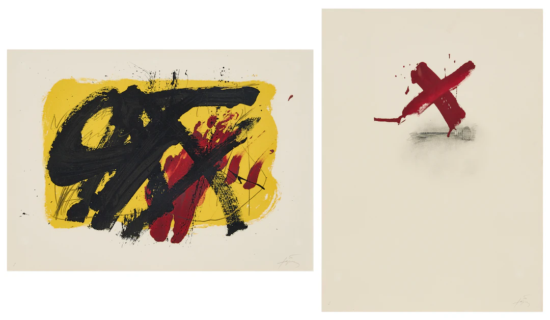 ANTONI TAPIES. "La Clau del Foc" - Two lithographs.