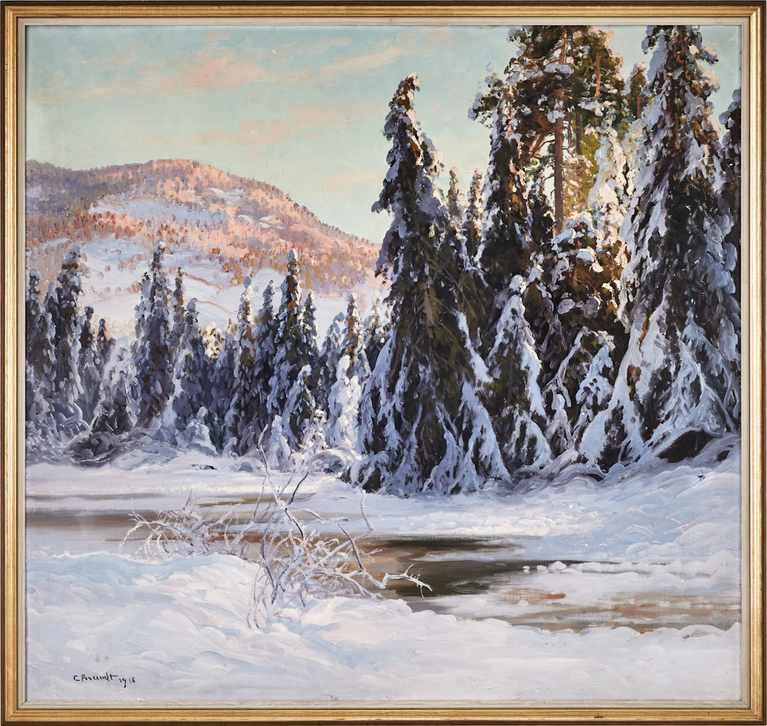 CARL BRANDT. Fjällandskap, signerad och daterad 1918, olja på duk.
