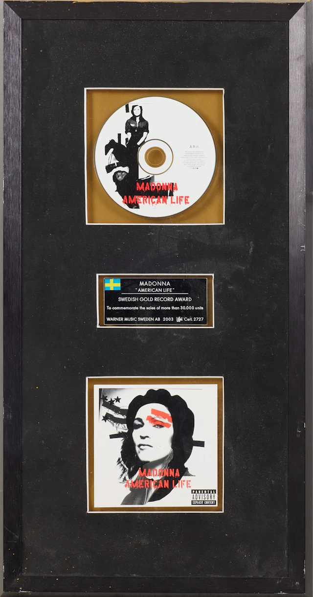 MADONNA / American Life, SALES AWARD, GULDSKIVA, 2003.