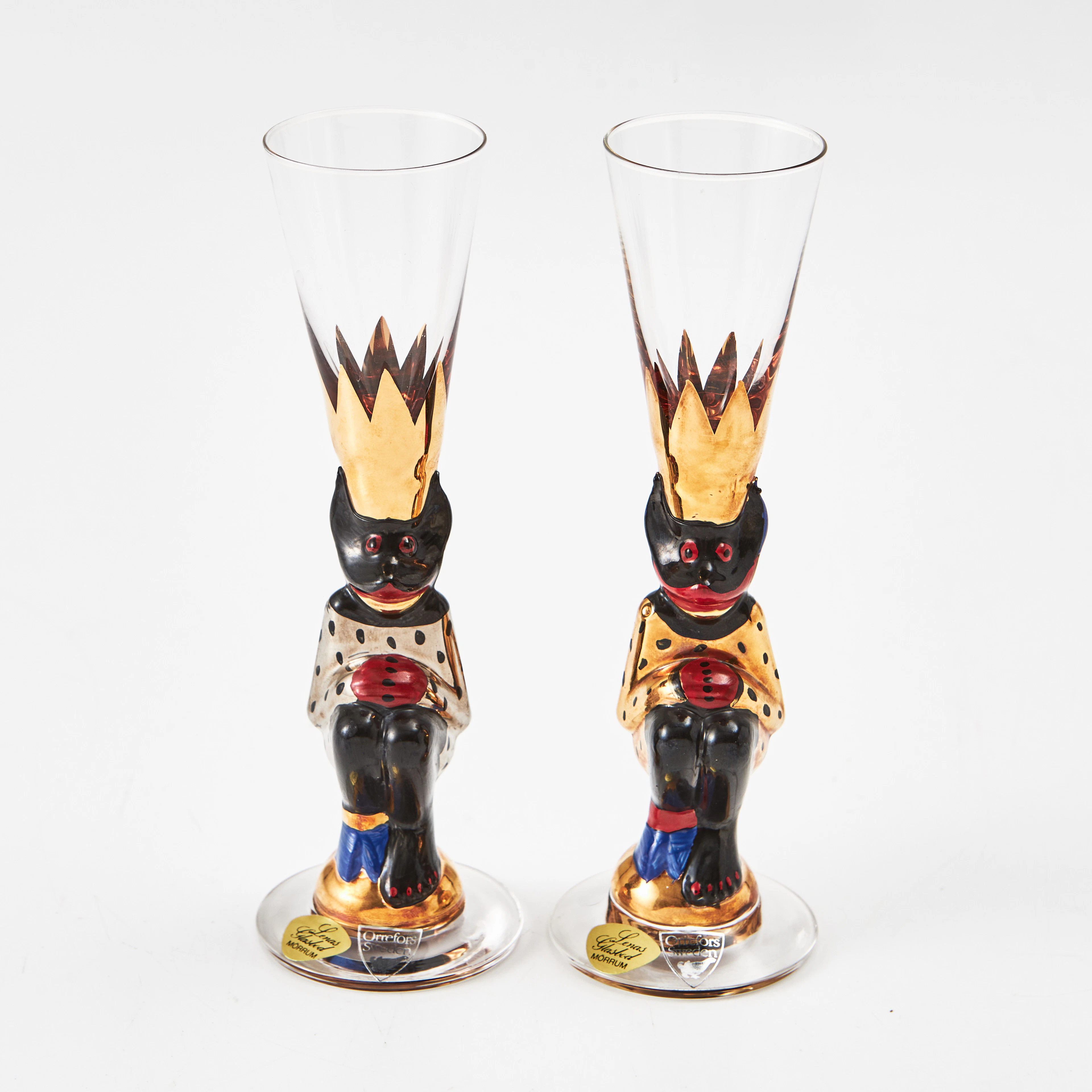 GUNNAR CYRÉN. Snapsglas, "Djävulsglas", guld och silver, Nobelservisen