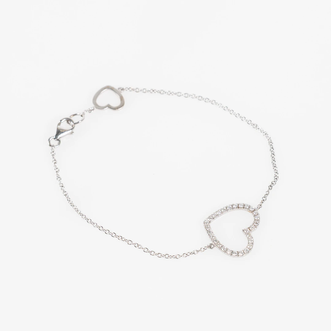 ARMBAND, 18K vitguld, diamanter.