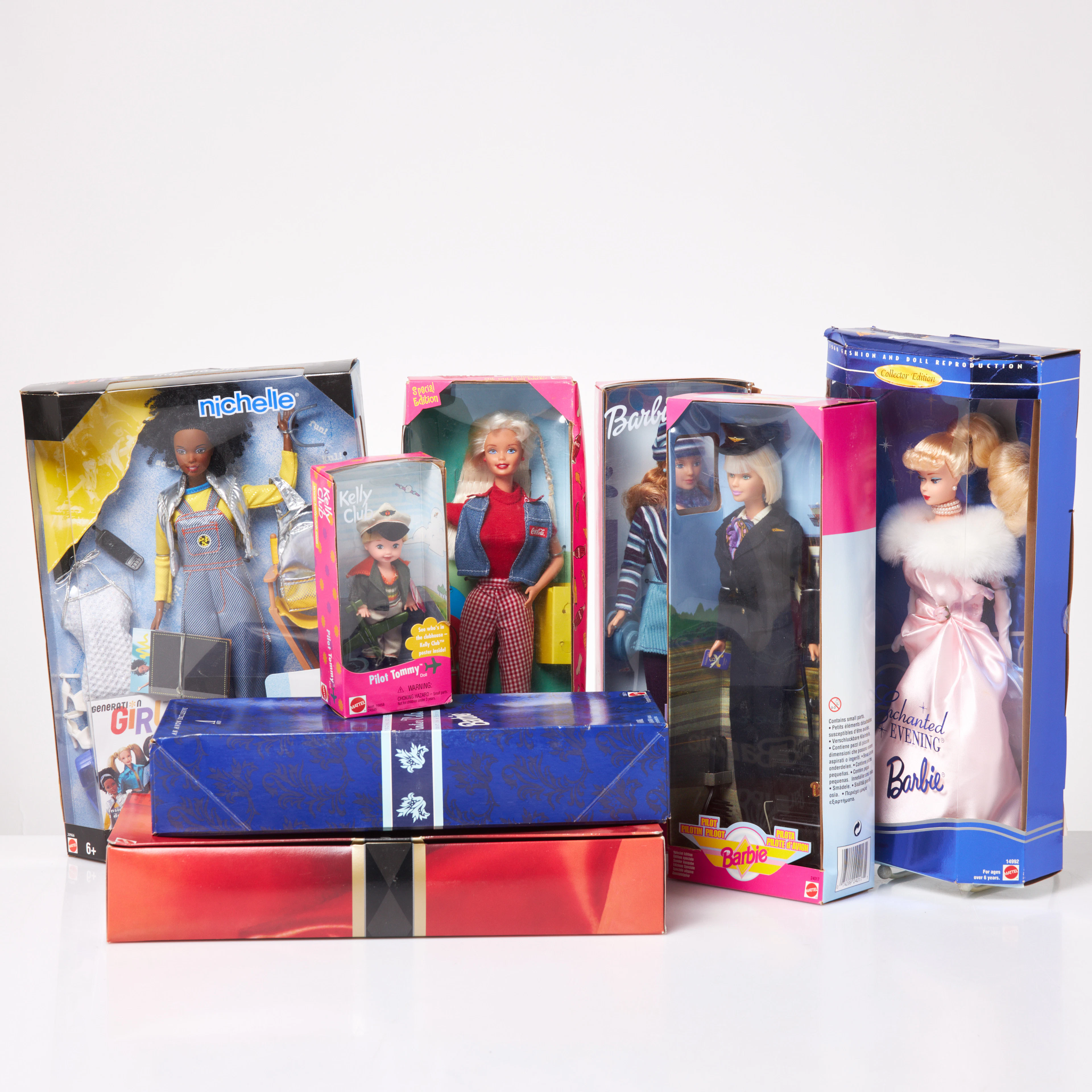 MATTEL, Barbie, 8 st, i originallådor, 1990-tal.