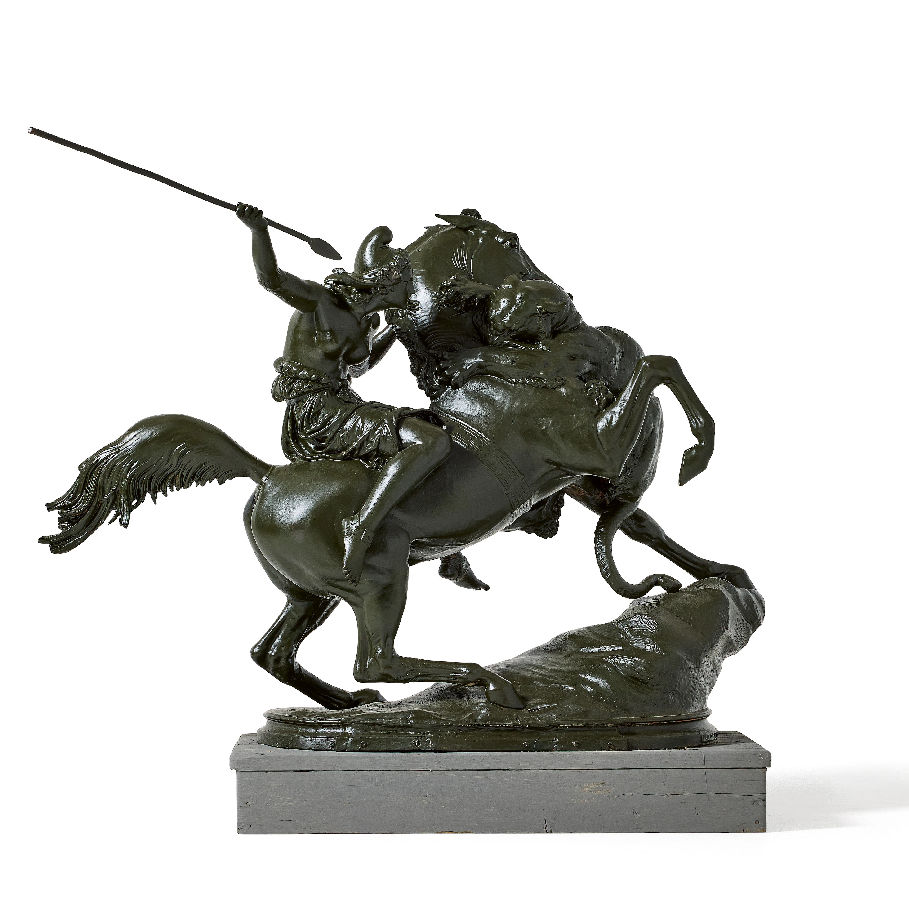 AUGUST KISS (GERMANY 1802-1865). "Amazone zu Pferde"/Amazon in battle.