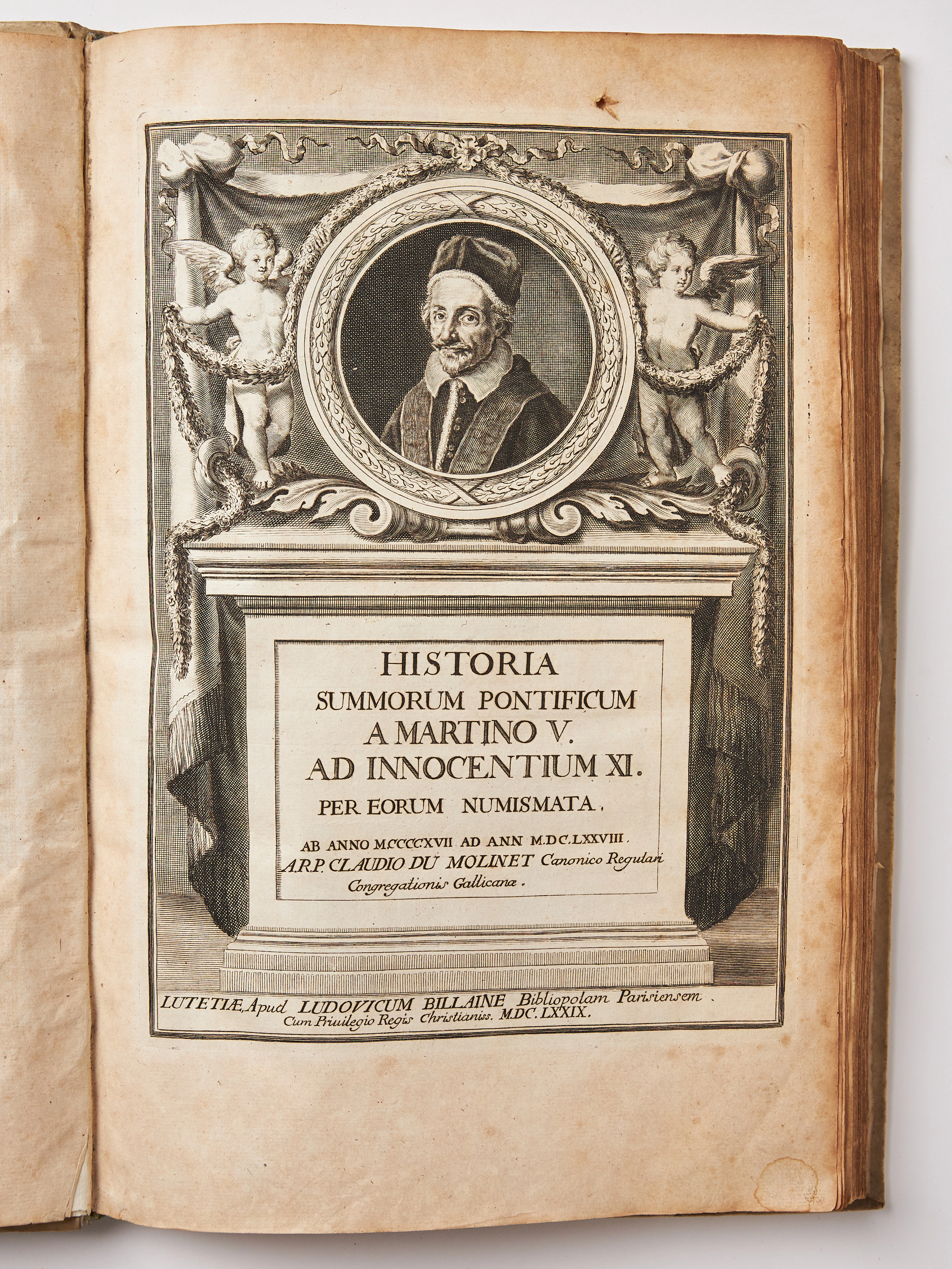 MOLINET'S NUMISMATICAL WORK, Historia summorum pontificum a Martino..., 1679.