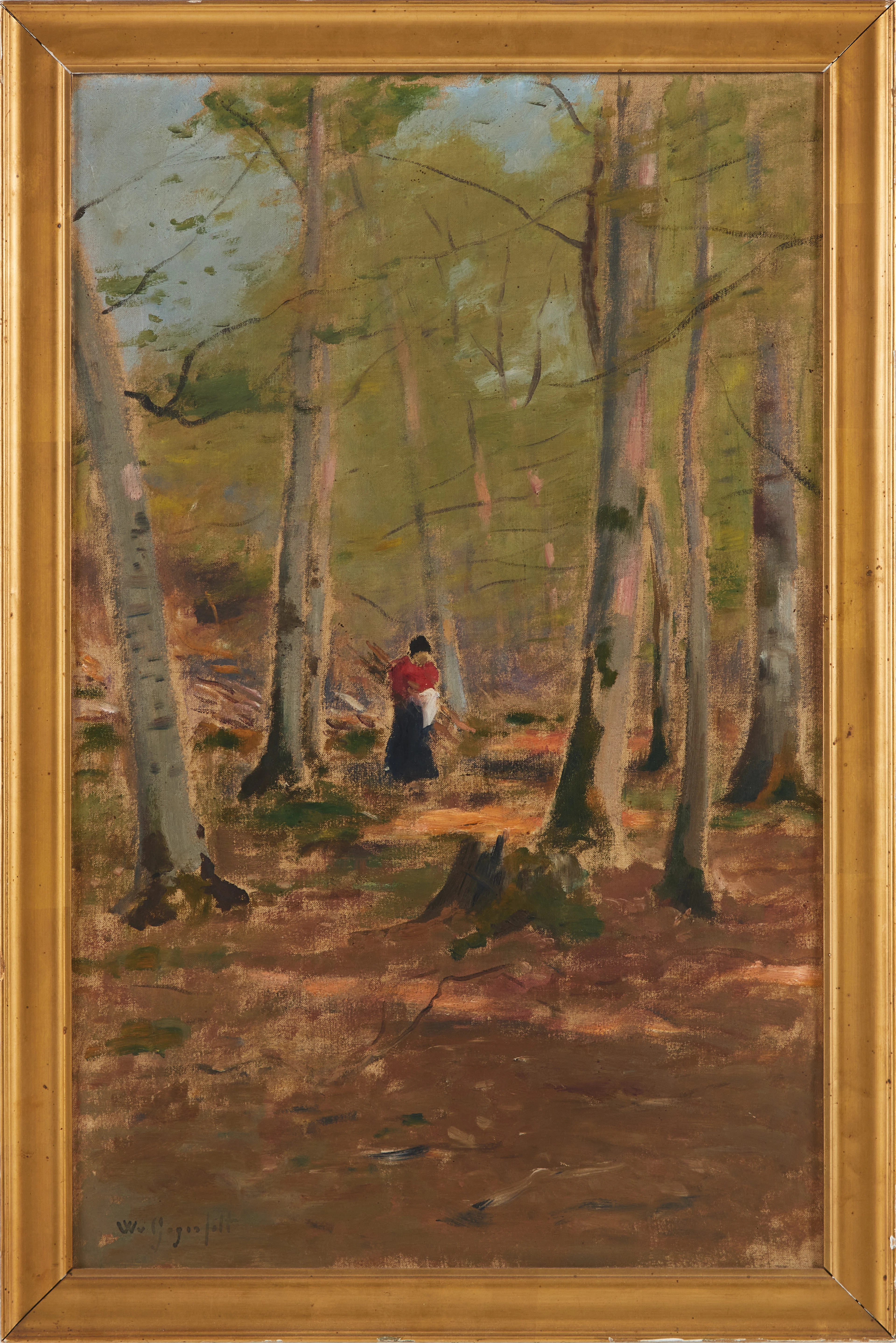 WILHELM VON GEGERFELT (1844-1920). skogsmotiv, olja på duk, signerad.