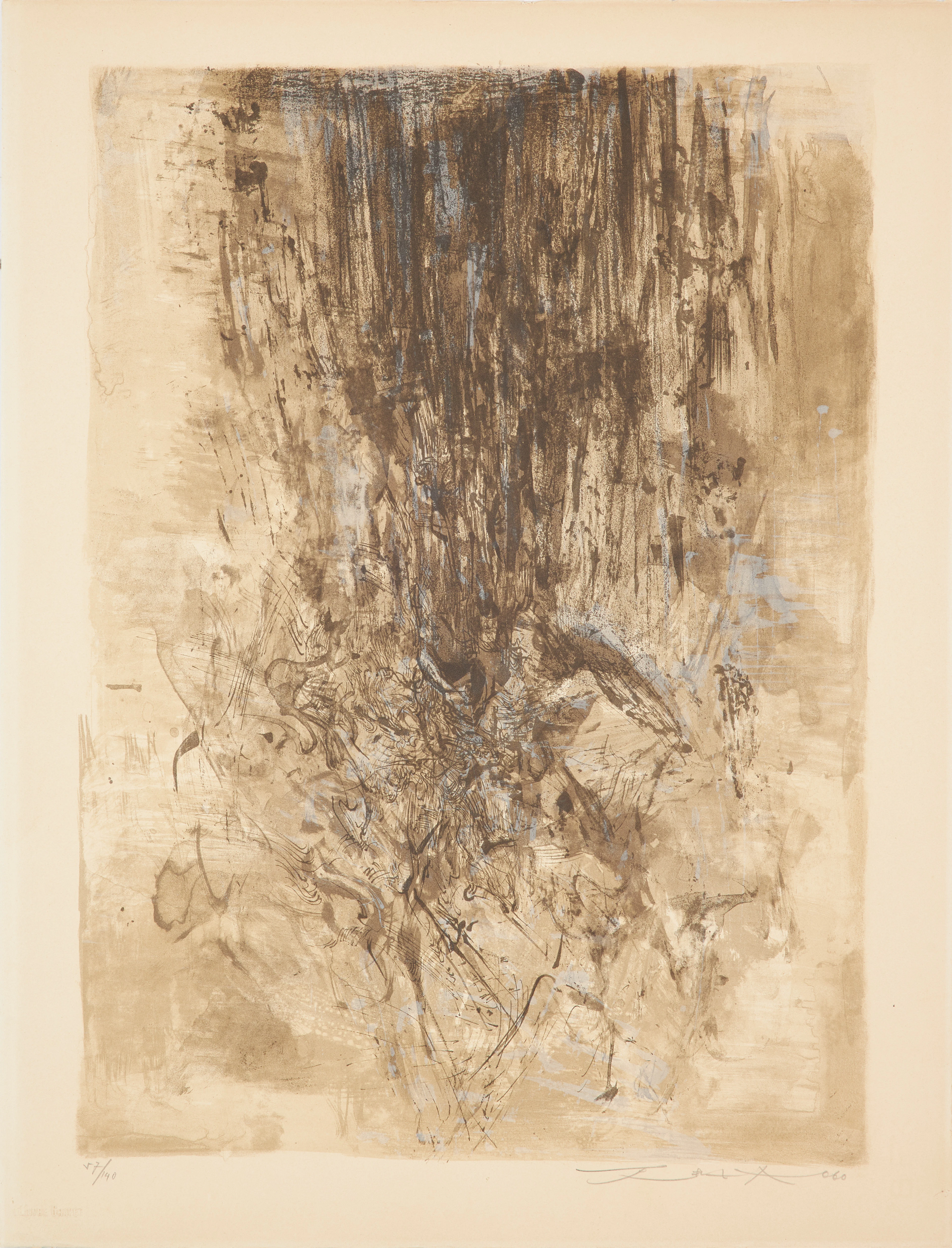 ZAO WOU-KI. Utan titel, komposition.