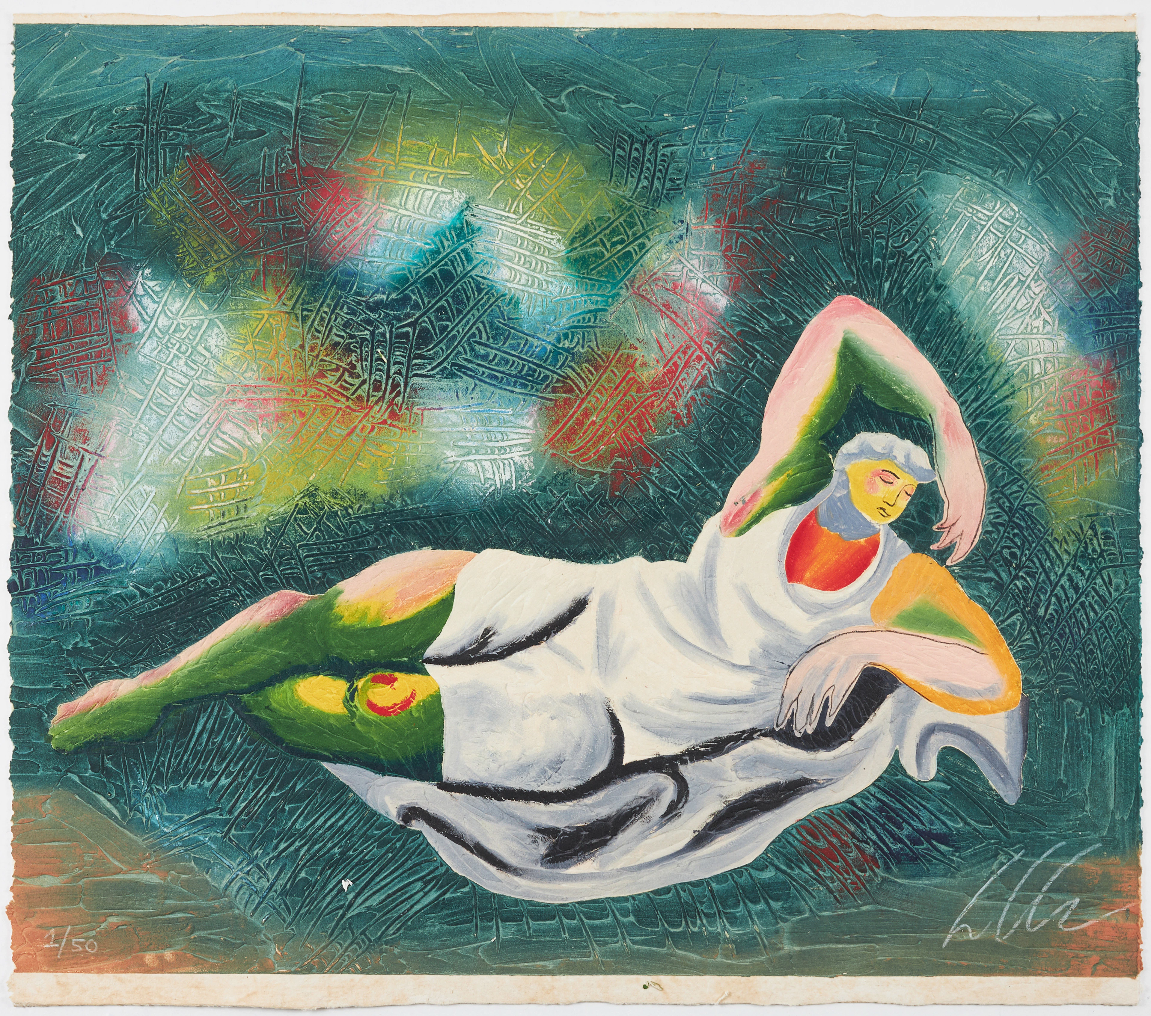 SANDRO CHIA (FÖDD 1946). figurscen, carborundumetsning, signerad och