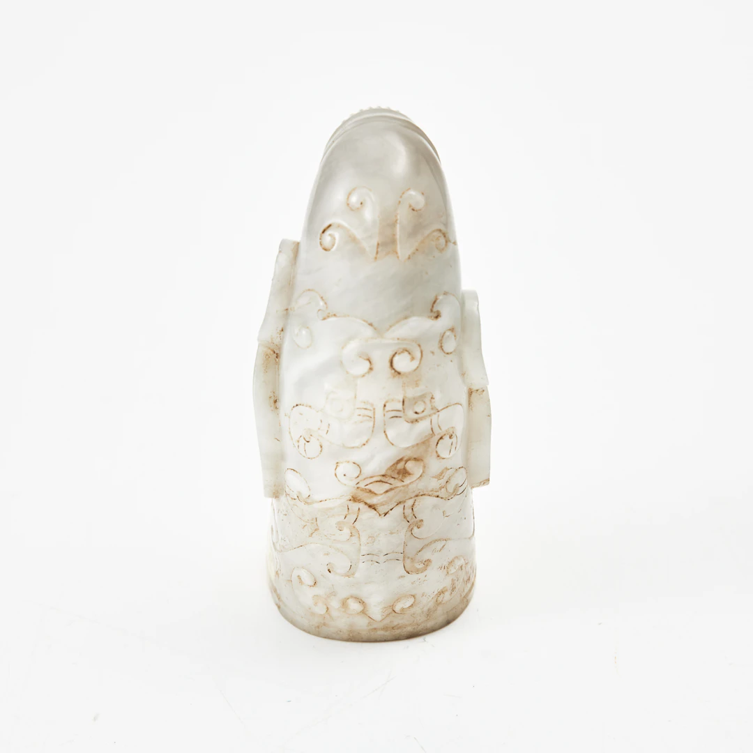 SKULPTUR/DRYCKESHORN, jade, Kina.