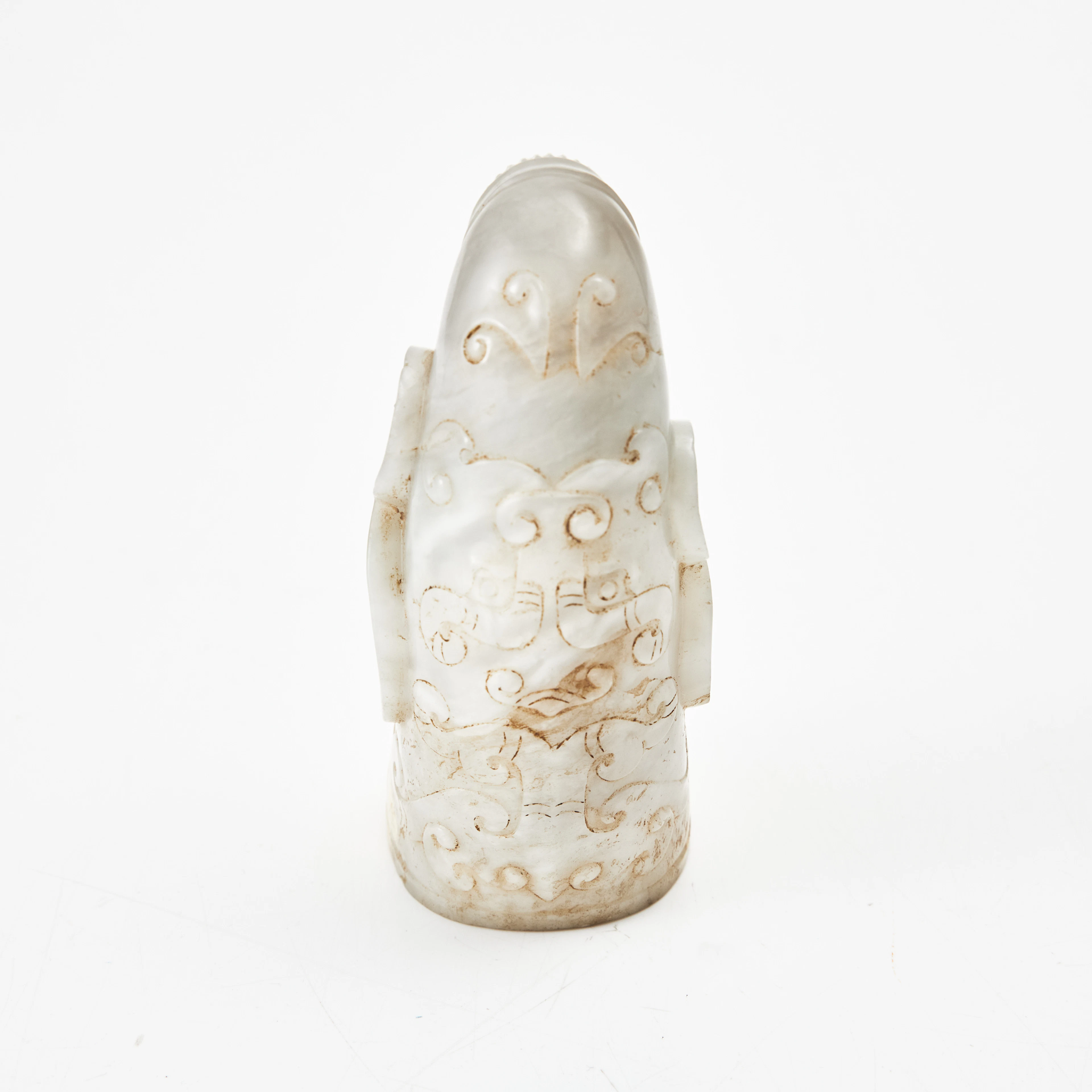 SKULPTUR/DRYCKESHORN, jade, Kina.