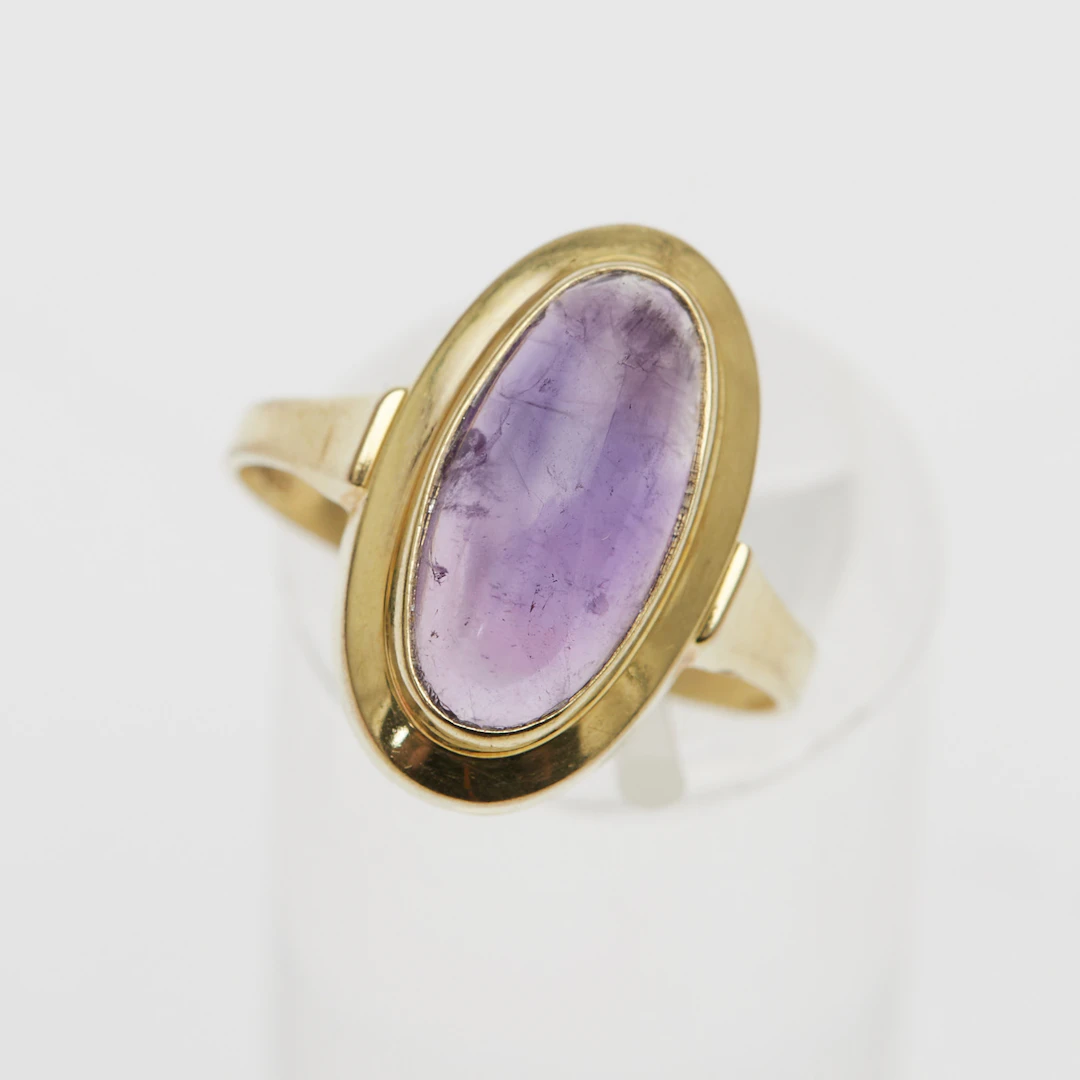 RING, 333er Gelbgold, Amethyst.