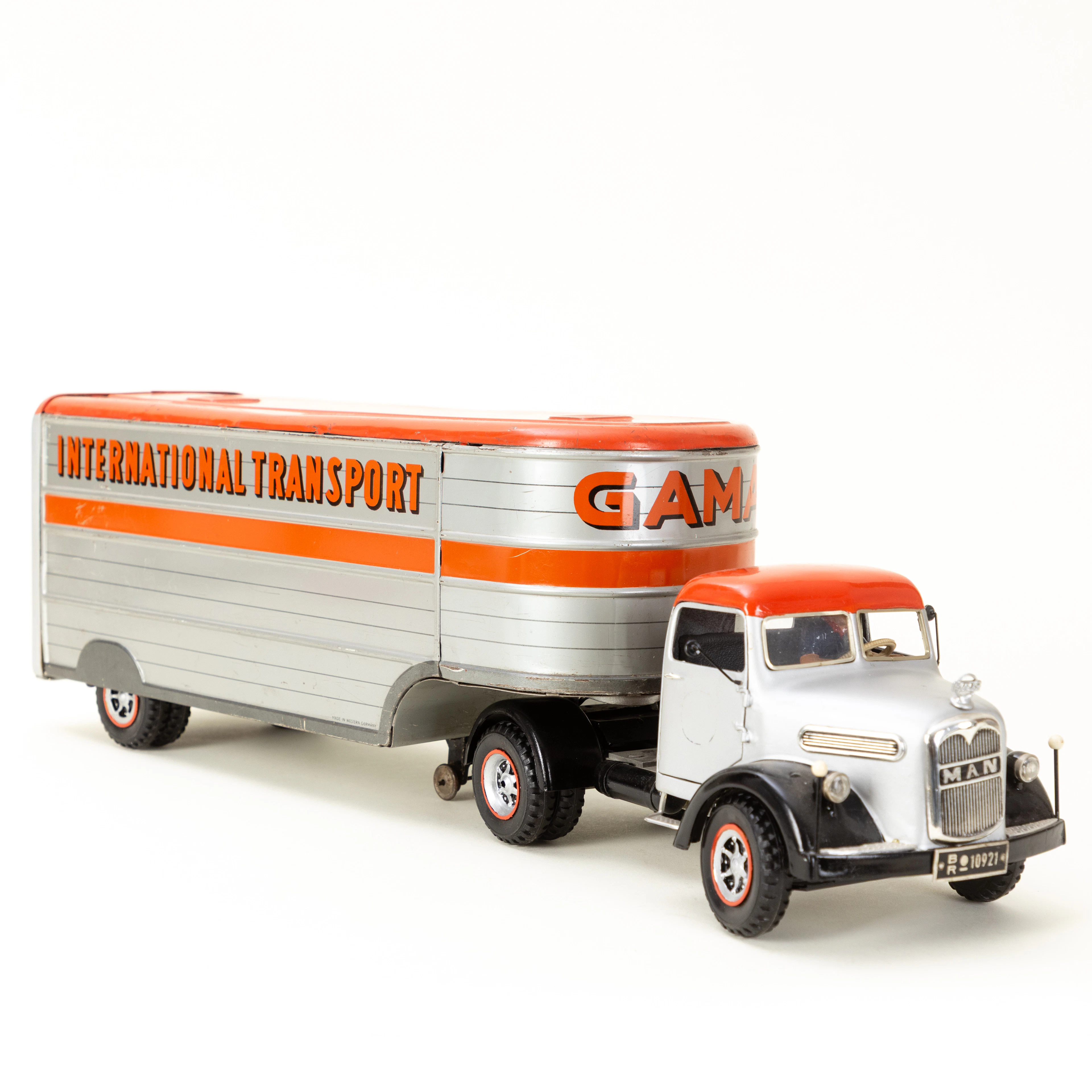 Gama, Man Truck 'INTERNATIONAL TRANSPORT', Blechspielezug, 2. Hälfte 20. Jh.