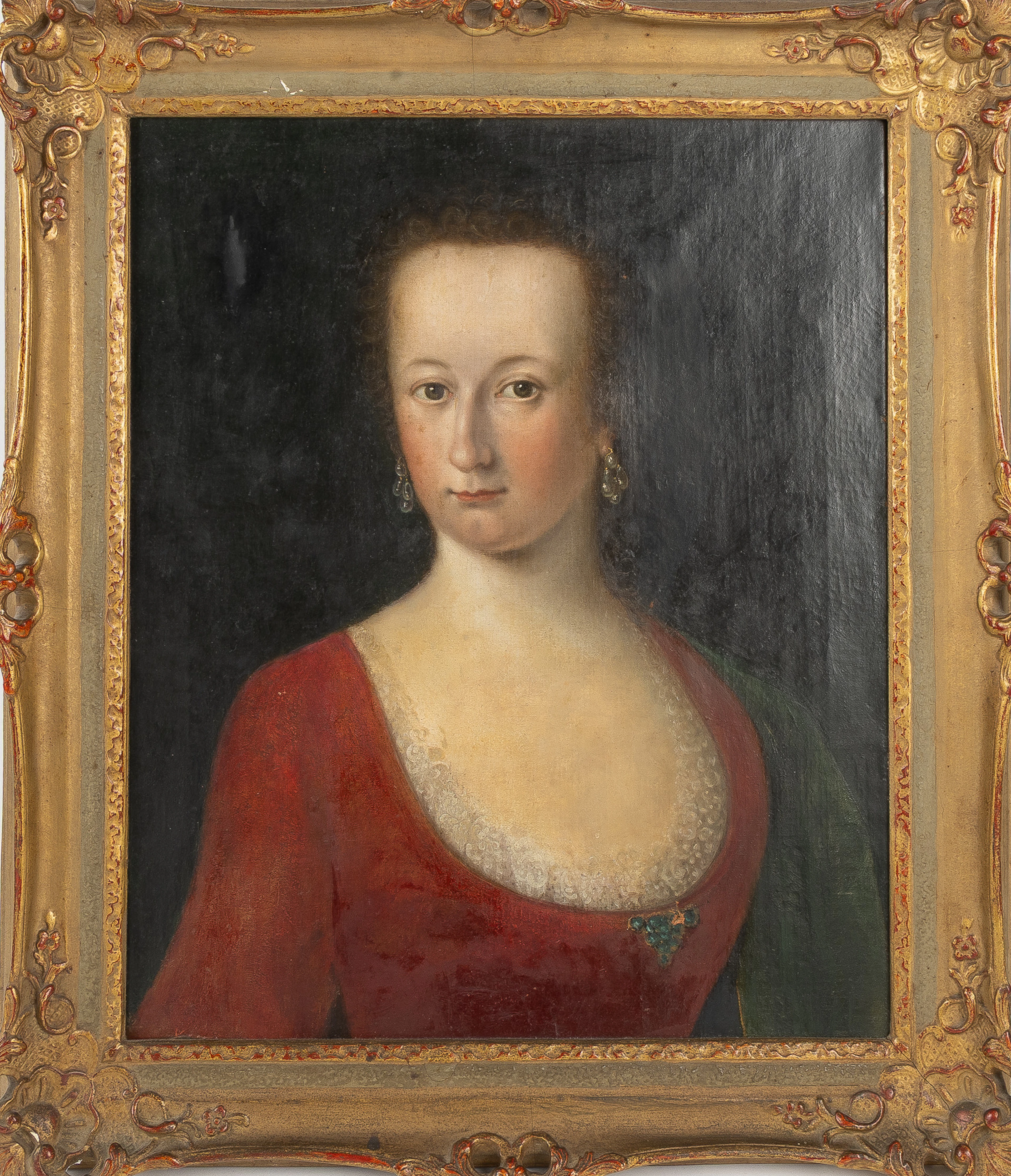 OKÄND KONSTNÄR, olja på duk, porträtt föreställande Sophia Carolina
