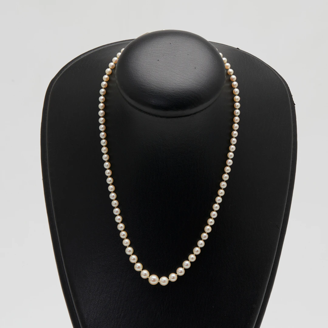 KETTE, 585er Gelbgold, Perlen.