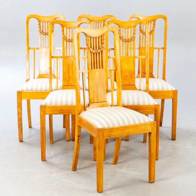 Sechs Stühle im klassischen Jugendstil, Deutschland, um 1910 (6).