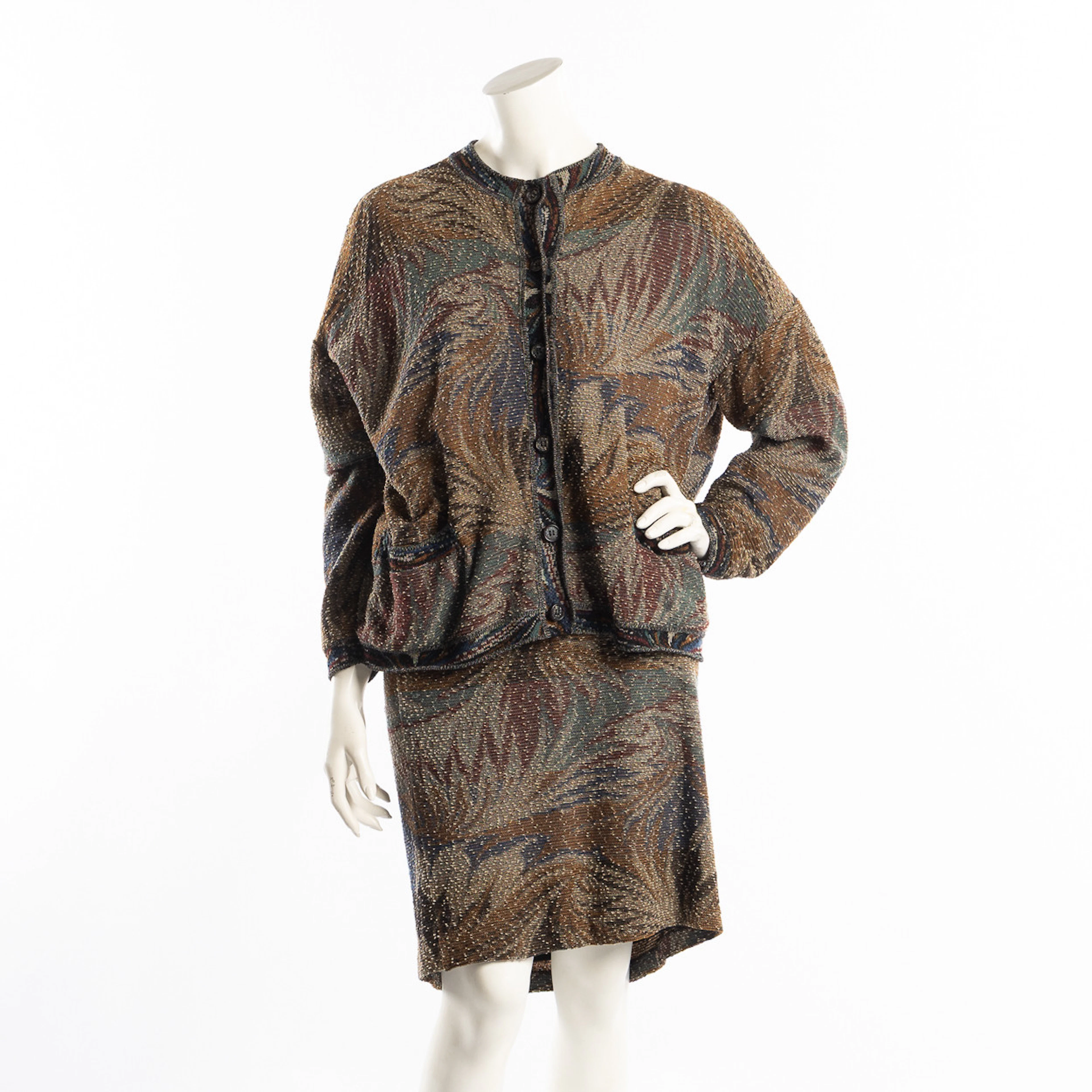 MISSONI, Kjol samt kofta, ull, vintage 1980-tal, storlek IT46.