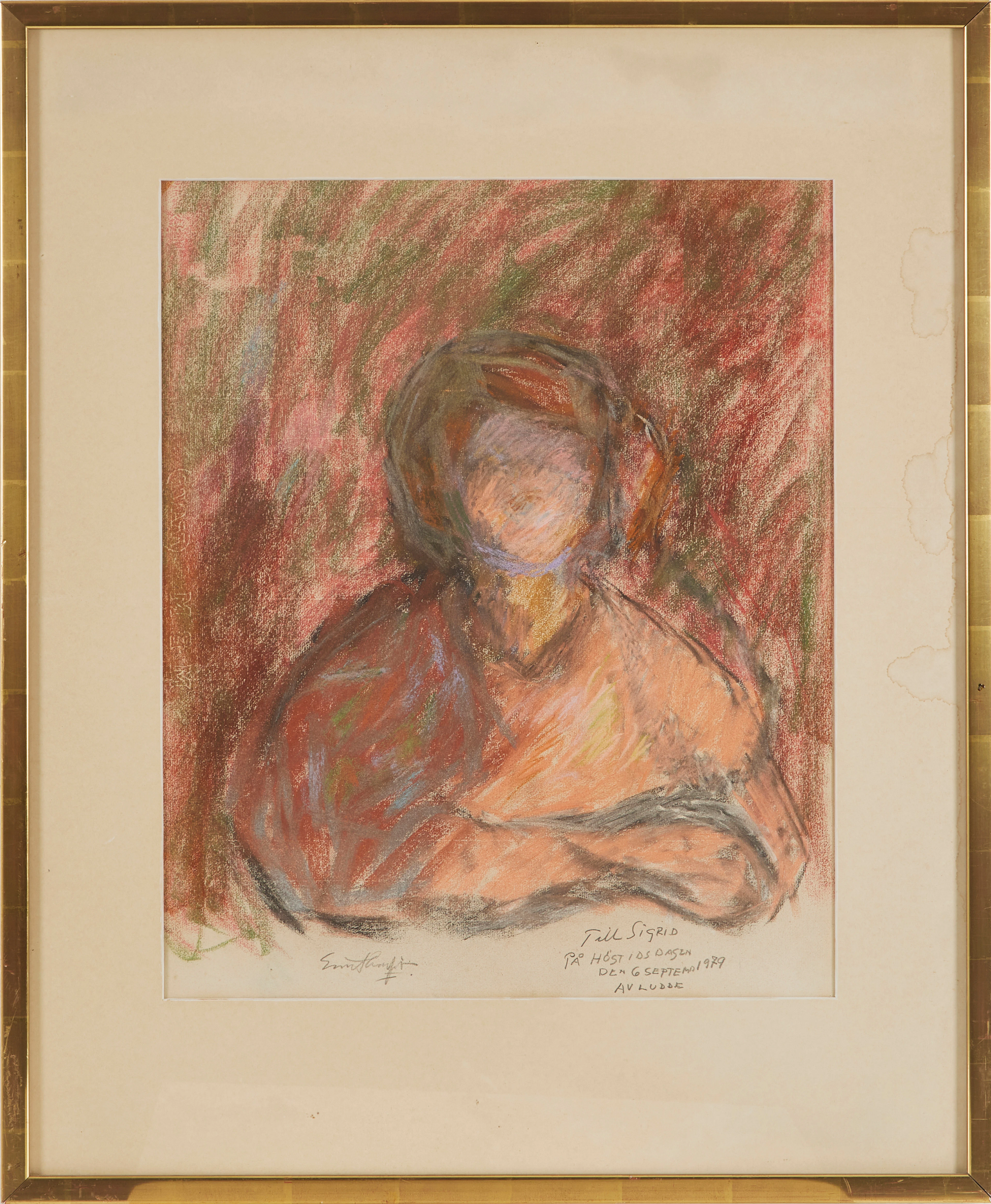 EVERT LUNDQUIST (1904-1994). Porträtt, pastell.