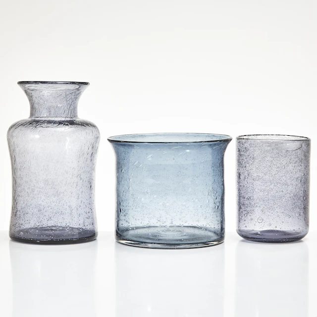 ERIK HÖGLUND. Vaser, 3 stycken, glas, Boda, två signerade H832/250