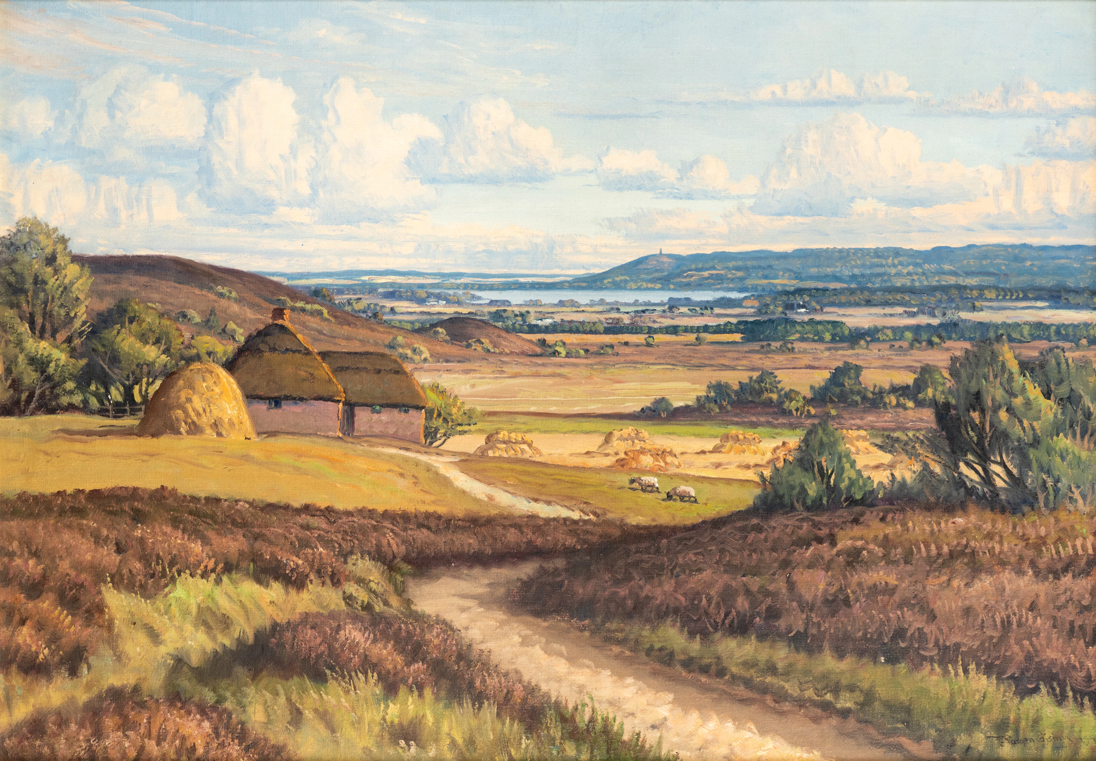 JÖRGEN EJSING (1889-1954). Landschaft mit Blick auf den 'Himmelbjerget'.