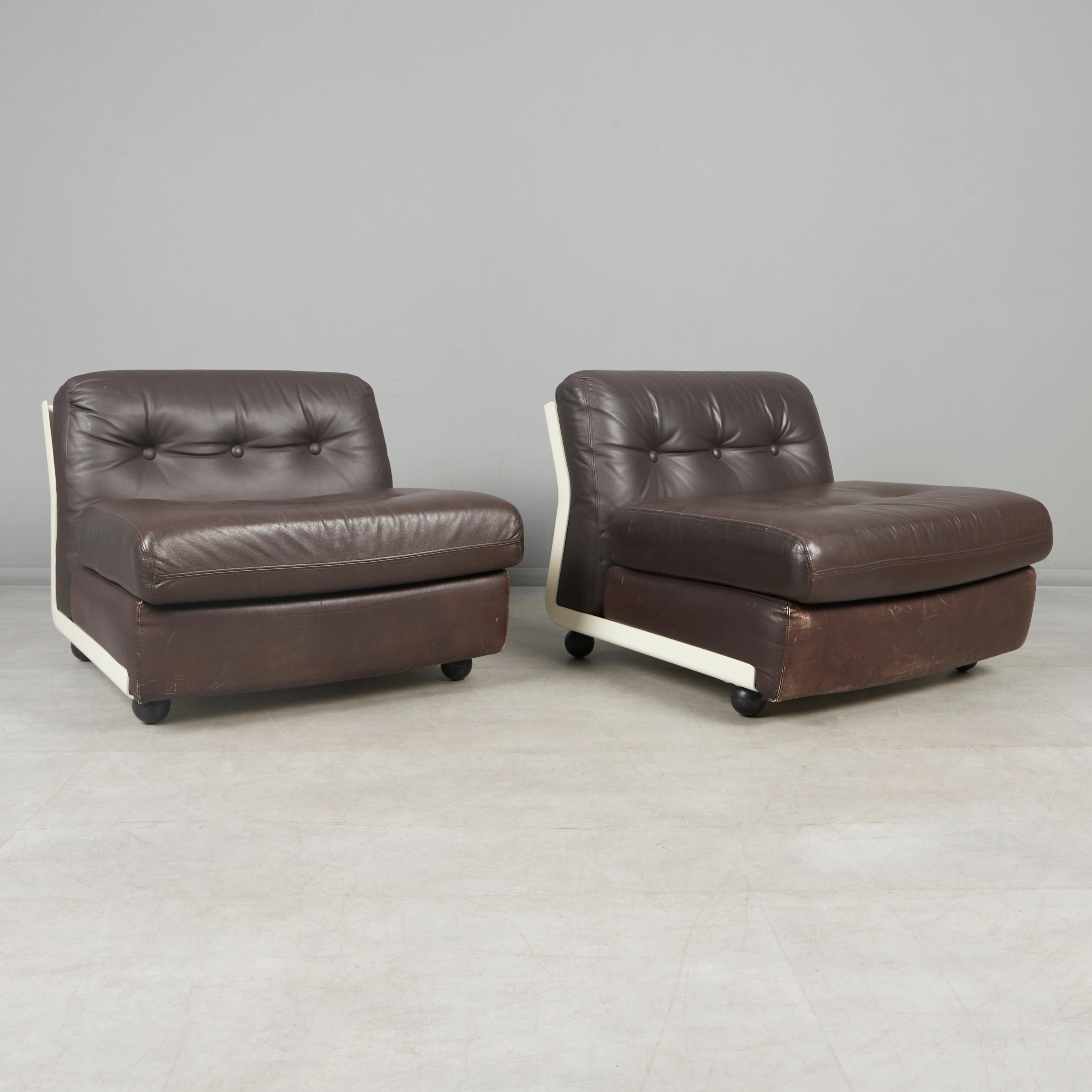 MARIO BELLINI. C&B Italia, Sessel, Modell 'Amanta', Leder, Fiberglas