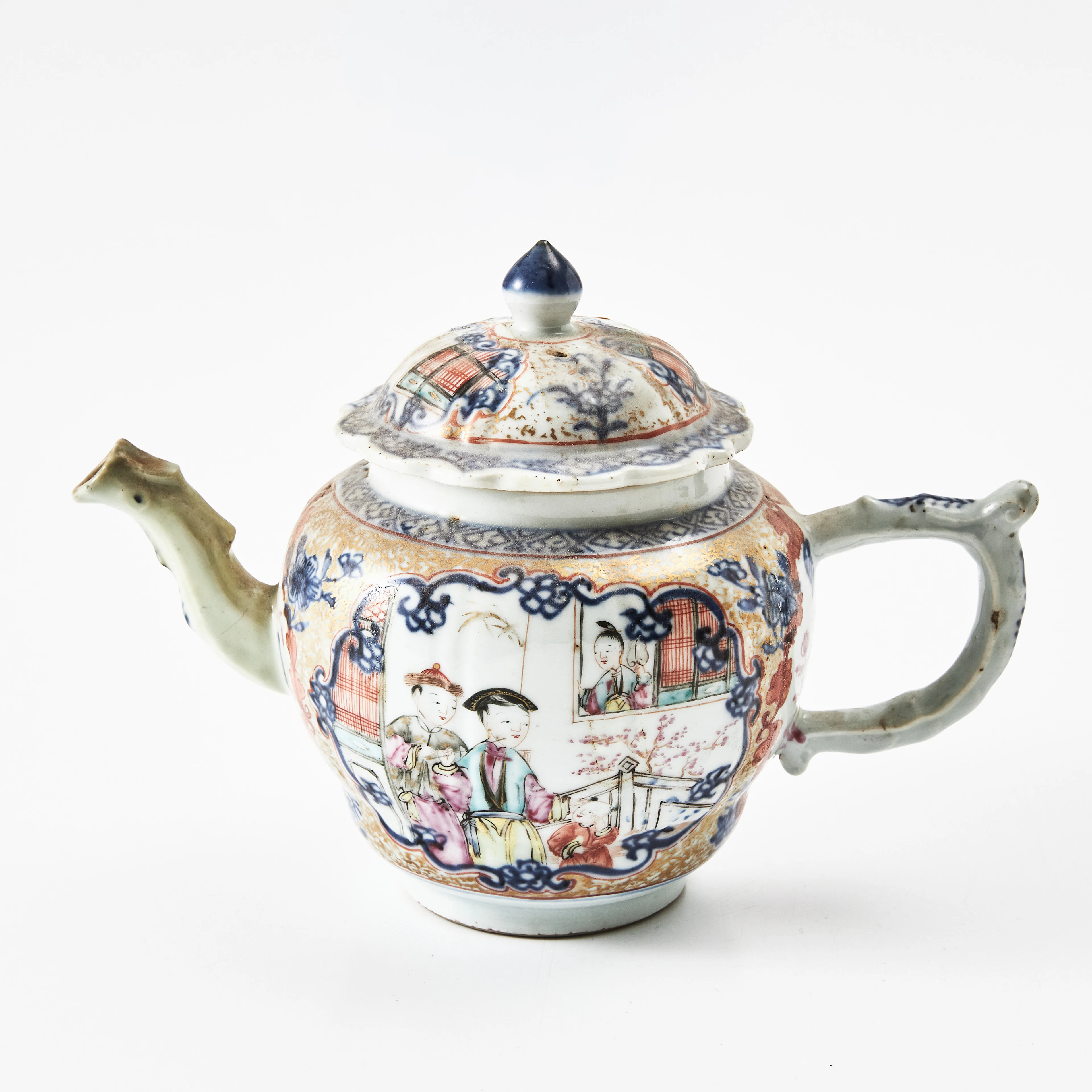 TEKANNA, porslin, Kina, Qianlong (1736-1795), mandarinporslin, famille rose.