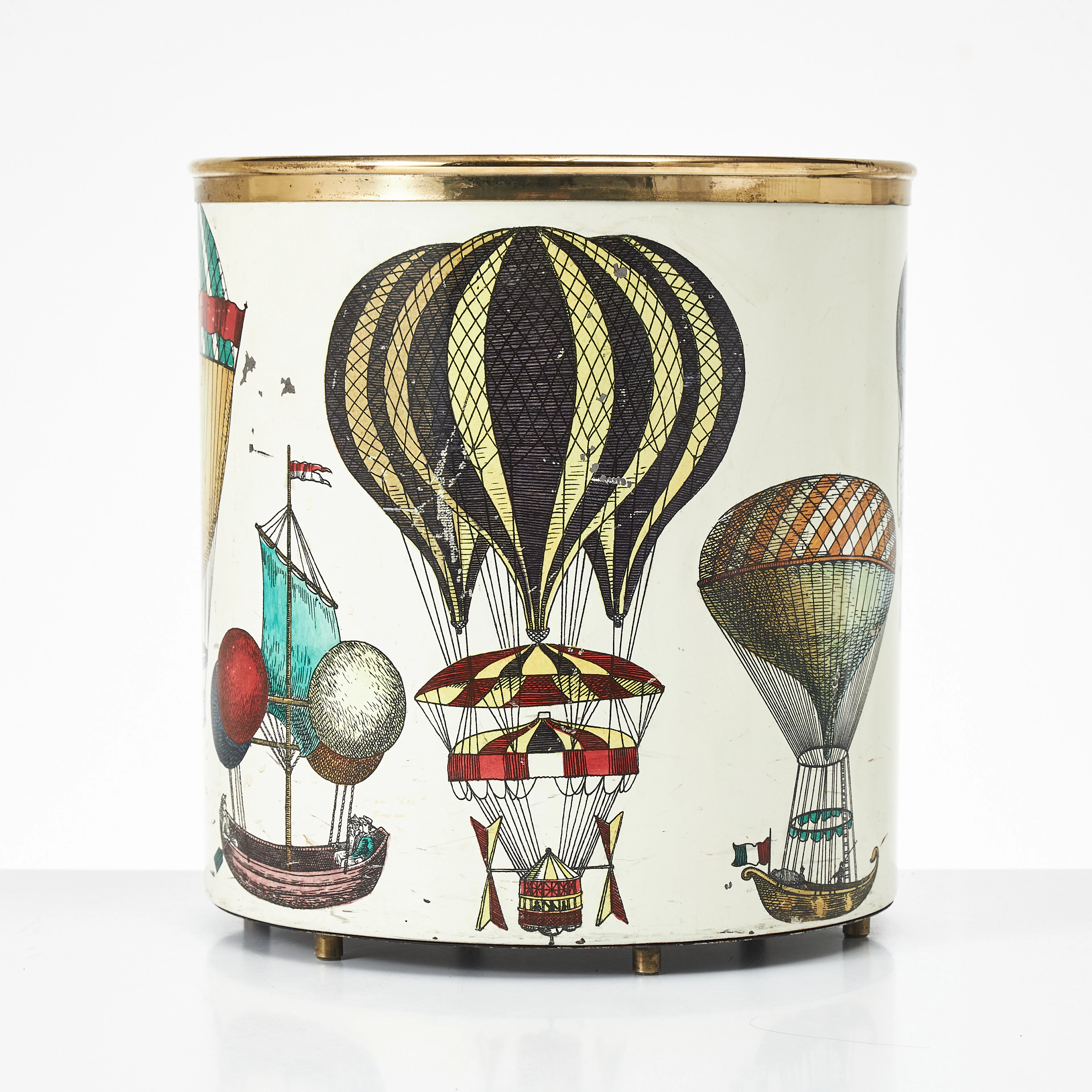 PIERO FORNASETTI. Papperskorg, Italien 1960-tal, emaljerad plåt med