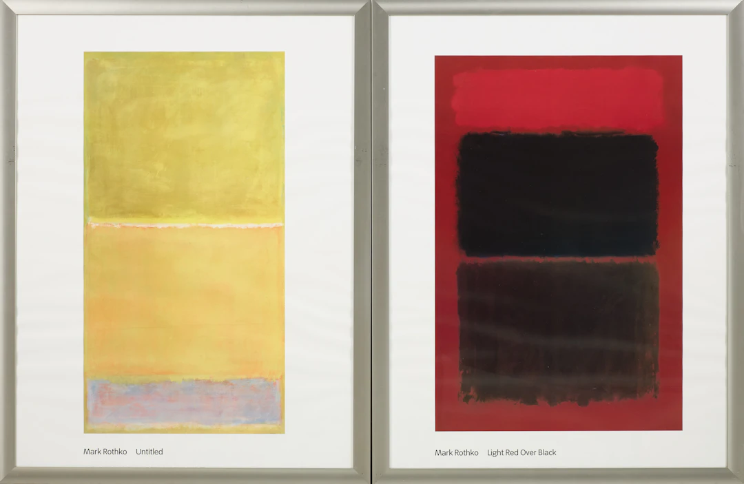 MARK ROTHKO. EFTER. Offsettryck, "Untitled" samt "Light Red Over Black"
