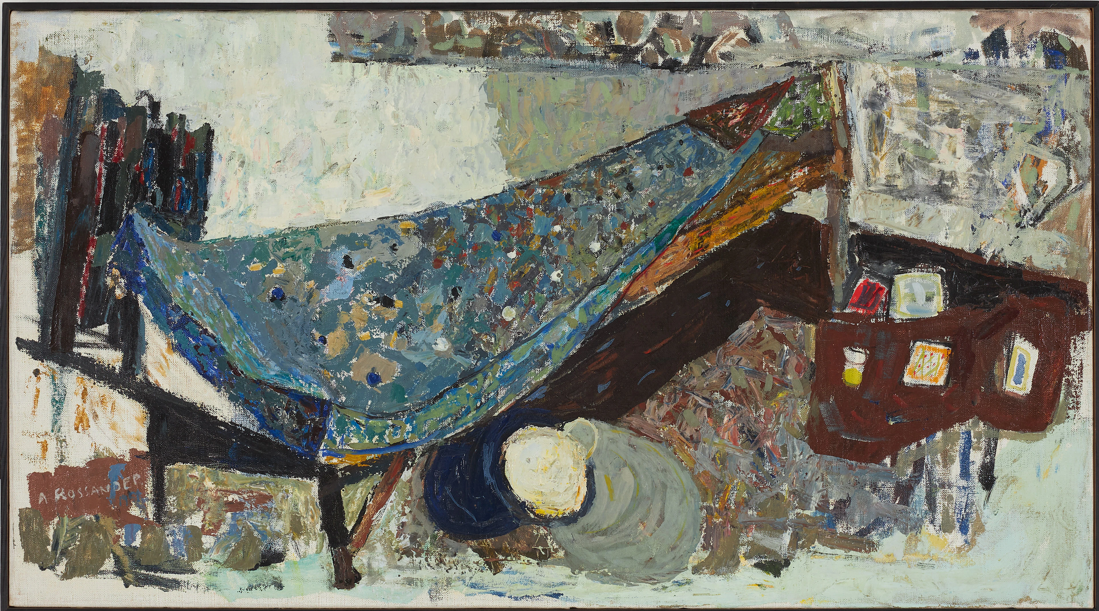 ARMAND ROSSANDER. "Sängen", olja på duk, signerad A Rossander, daterad 1951.