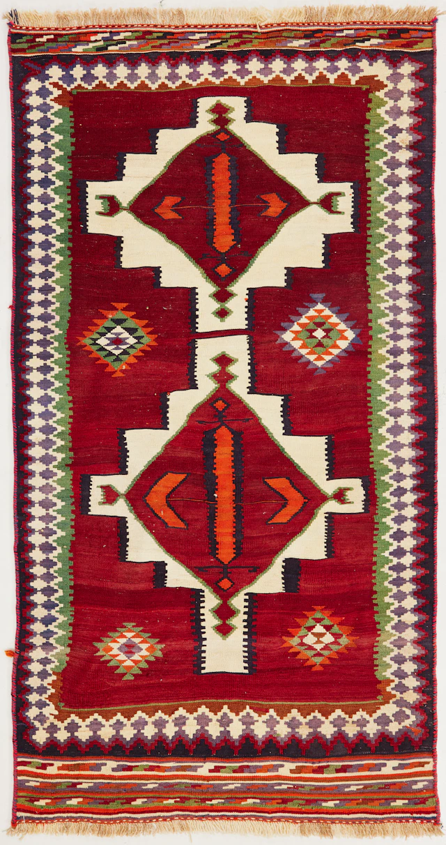 ORIENTMATTA. Kelim, Qashgai, persisk, ull, ca 228x122 cm.