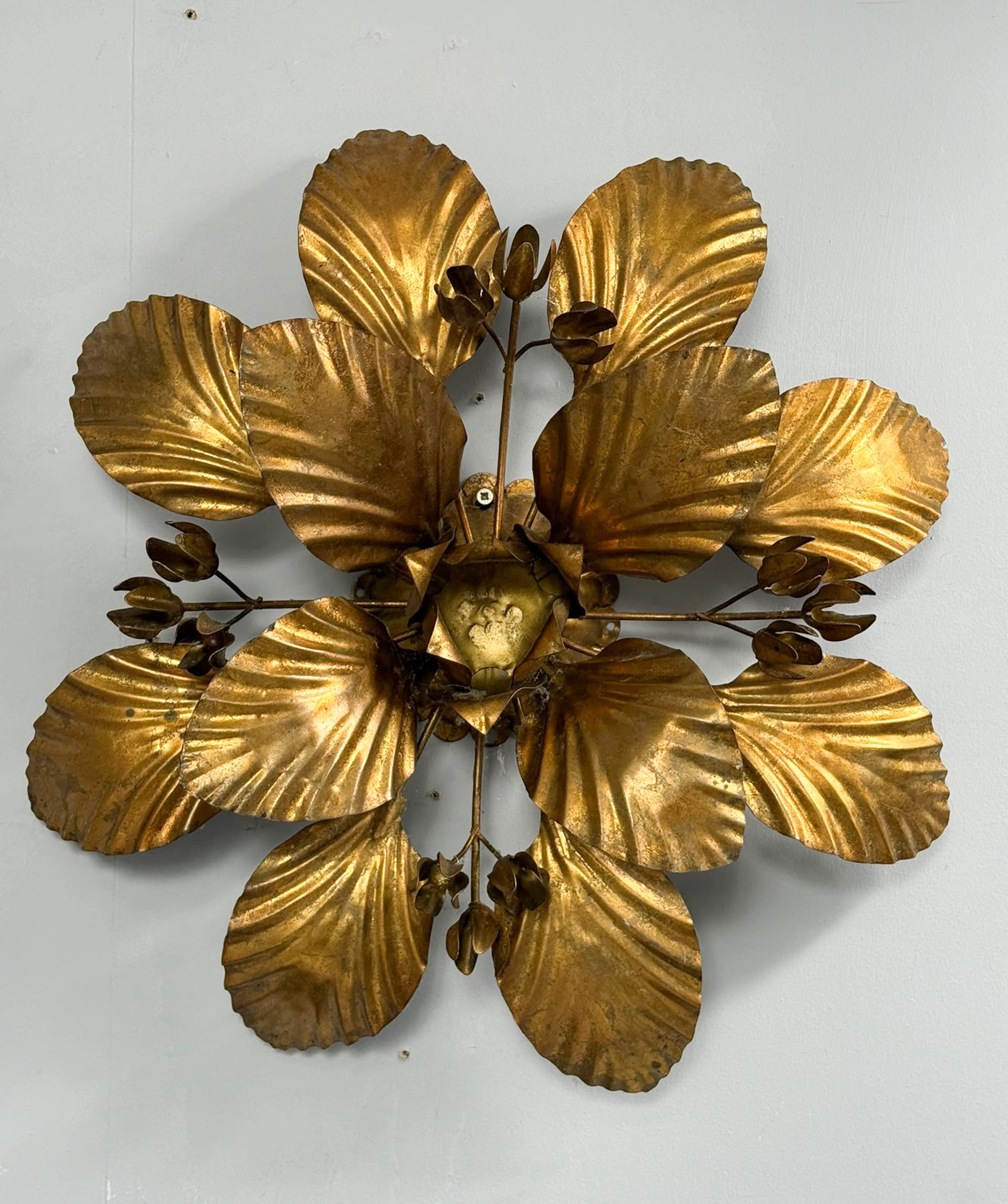 HANS KÖGL. Wandlampe/Deckenlampe, Hollywood Regency, Deutschland, 1970er Jahre.