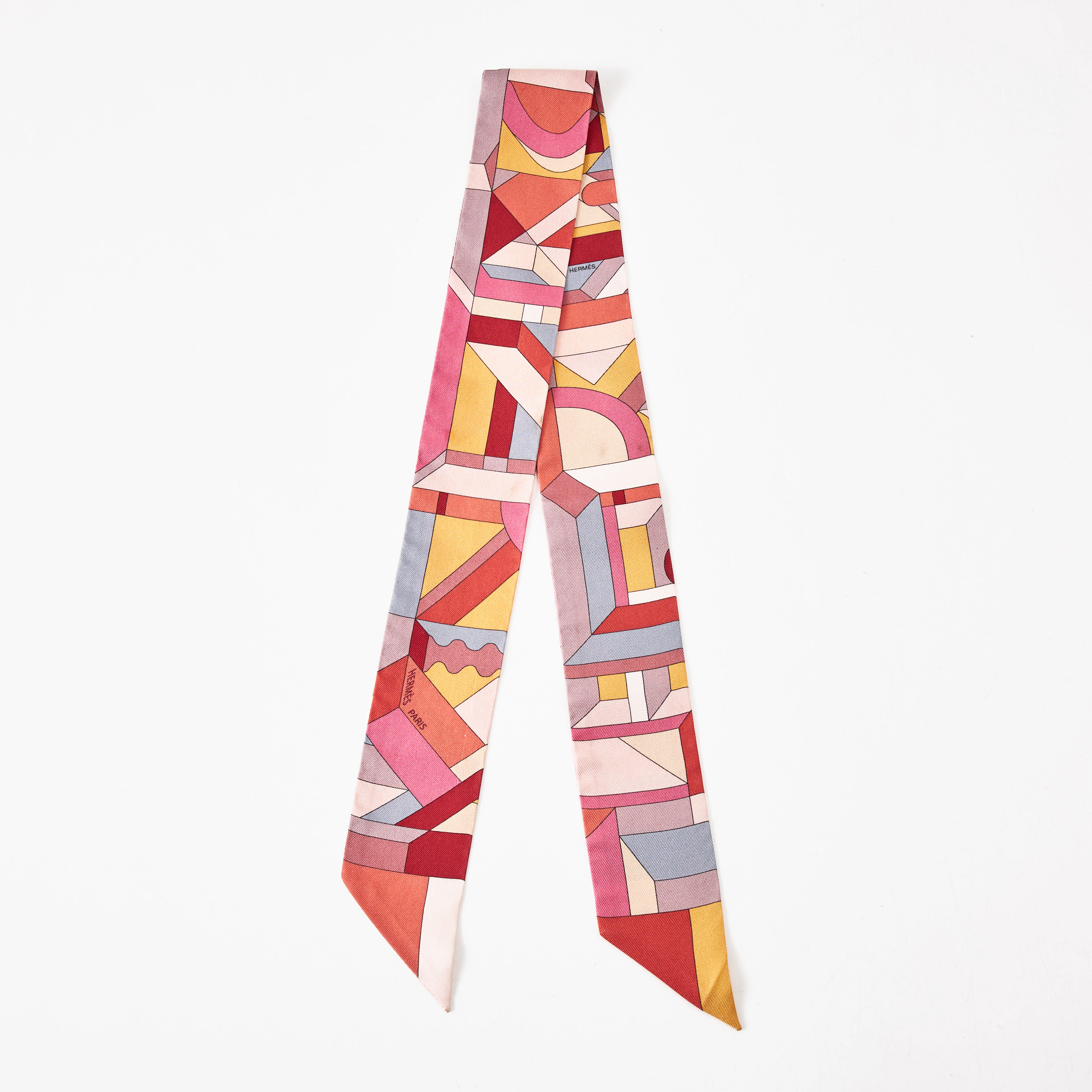 HERMÈS, "Perspective Cavaliere,", Twilly, silke, polykroma färger