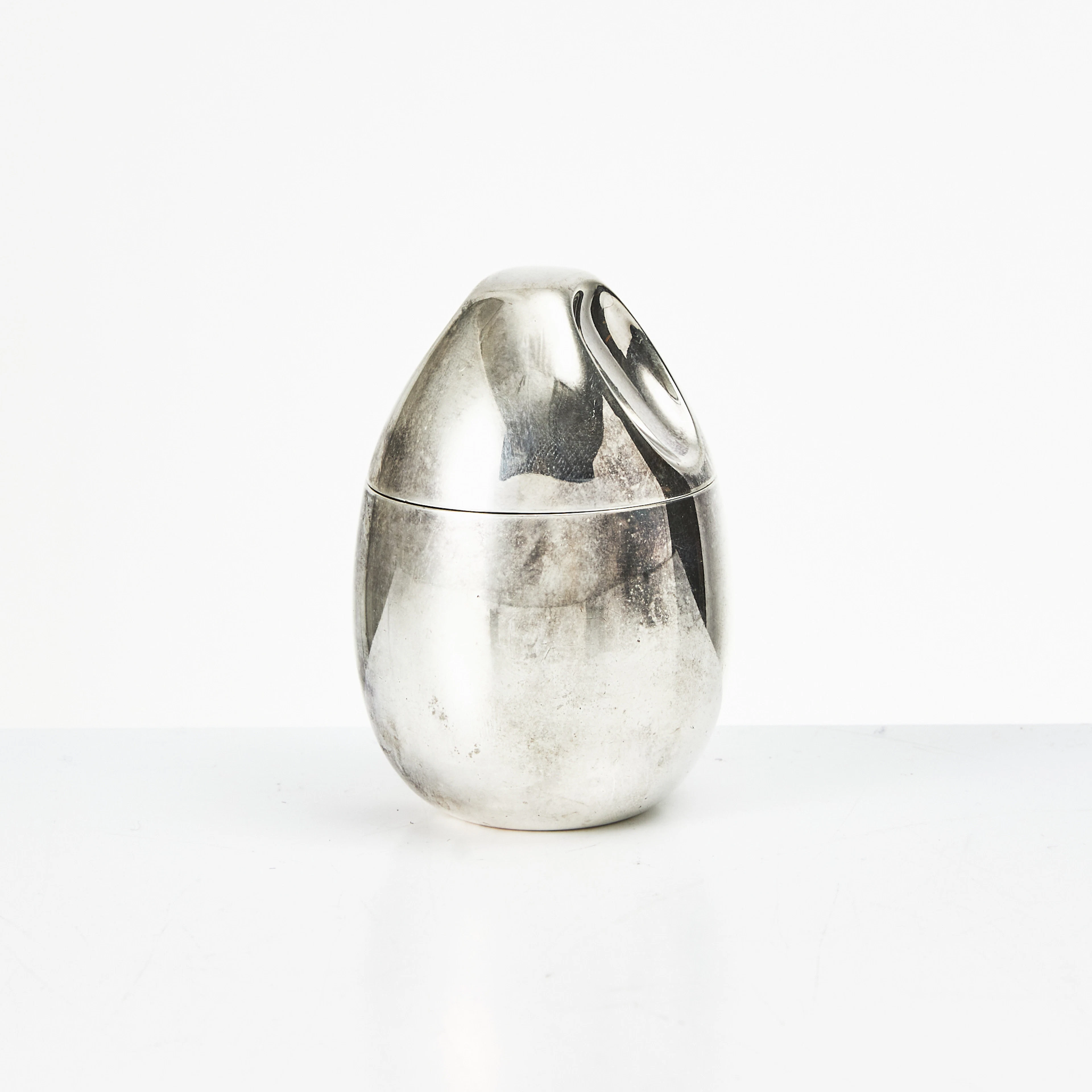 SØREN GEORG JENSEN. Senapsburk, sterlingsilver och emalj, Georg Jensen