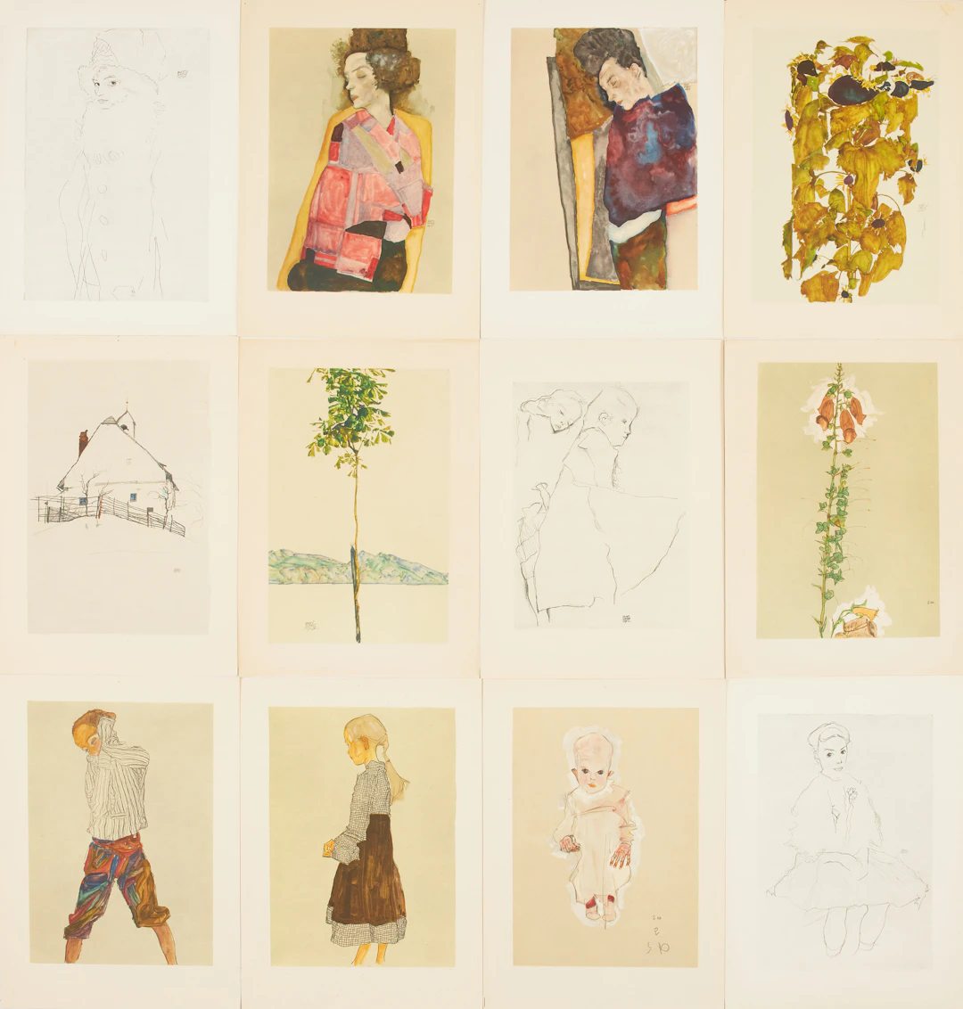 OTTO BENESCH och EGON SCHIELE, grafiska blad, mapp, 1951.