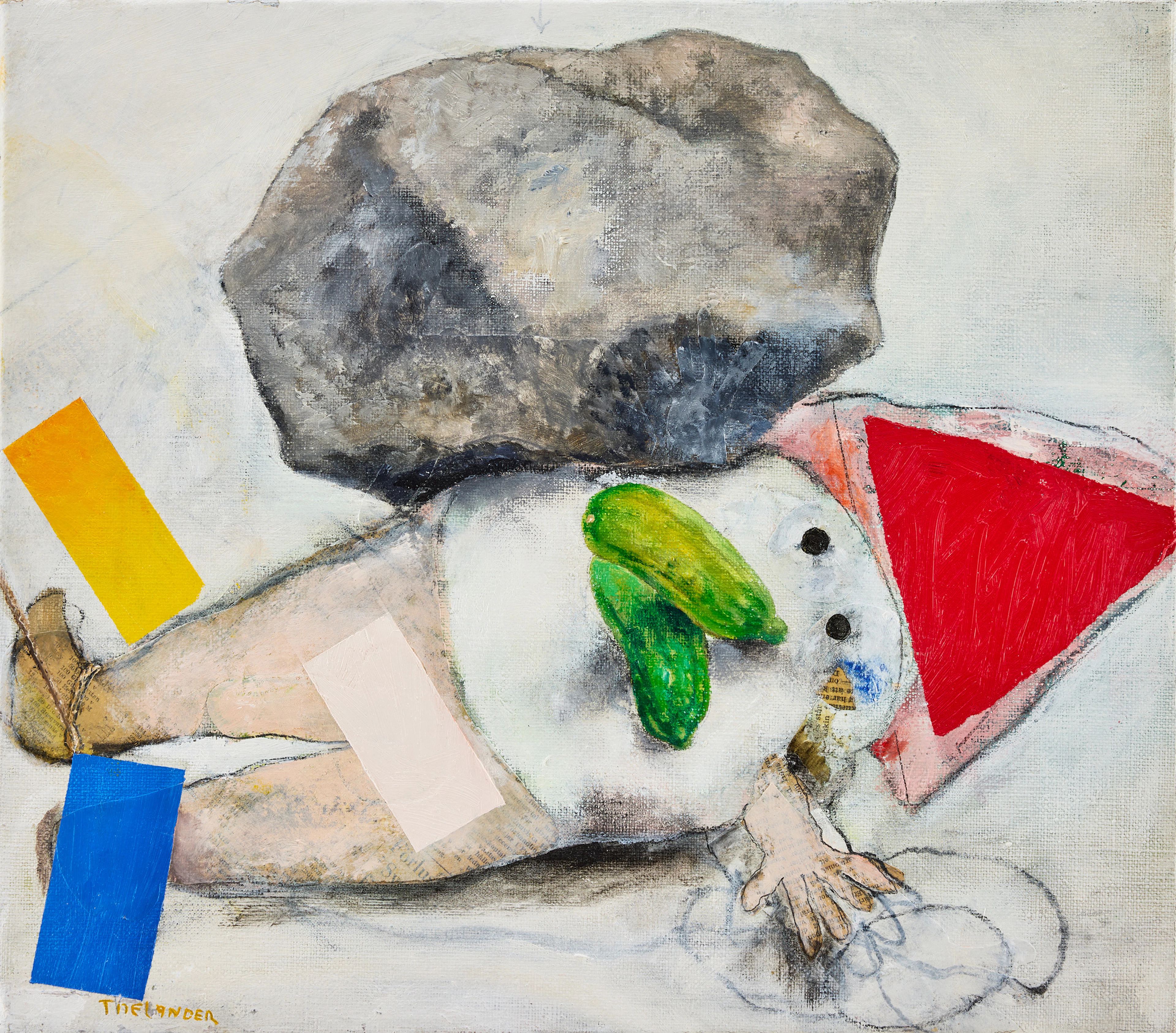 PG THELANDER. "Man med sten (tomte)".