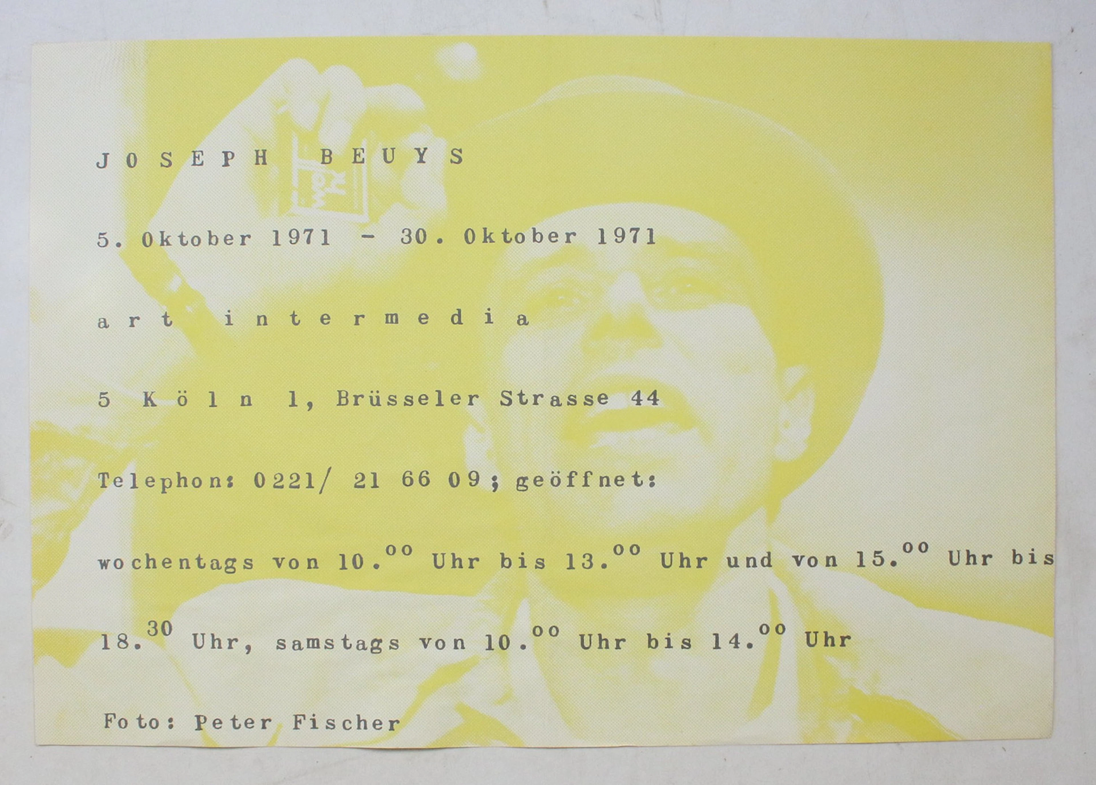 JOSEPH BEUYS. NACH. Art Intermedia, Köln, Ausstellungsplakat 1971.