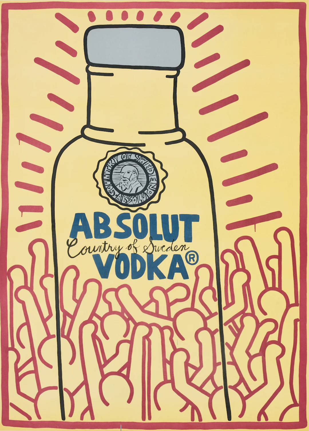 KEITH HARING. "Absolut Vodka".