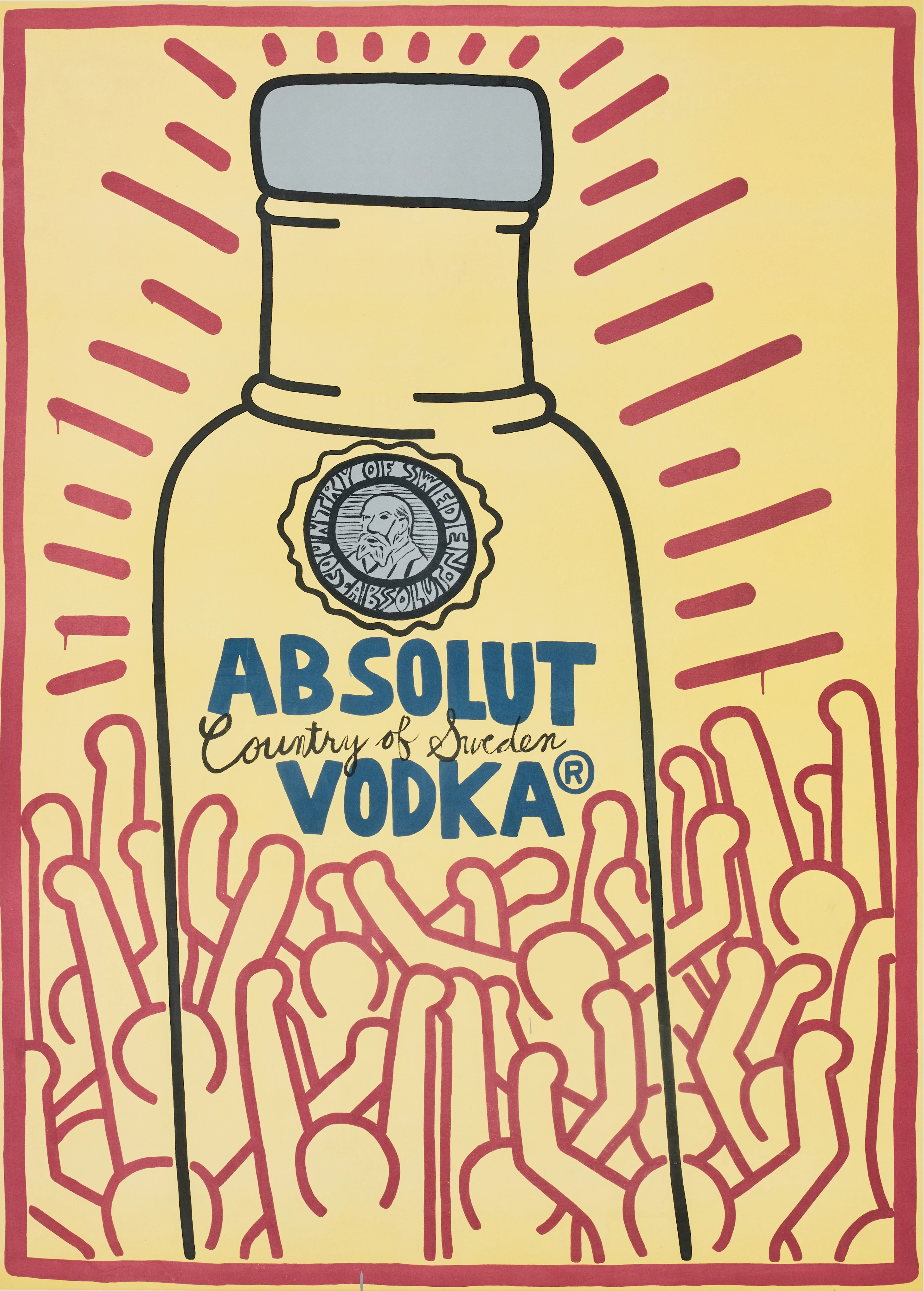 KEITH HARING. "Absolut Vodka".