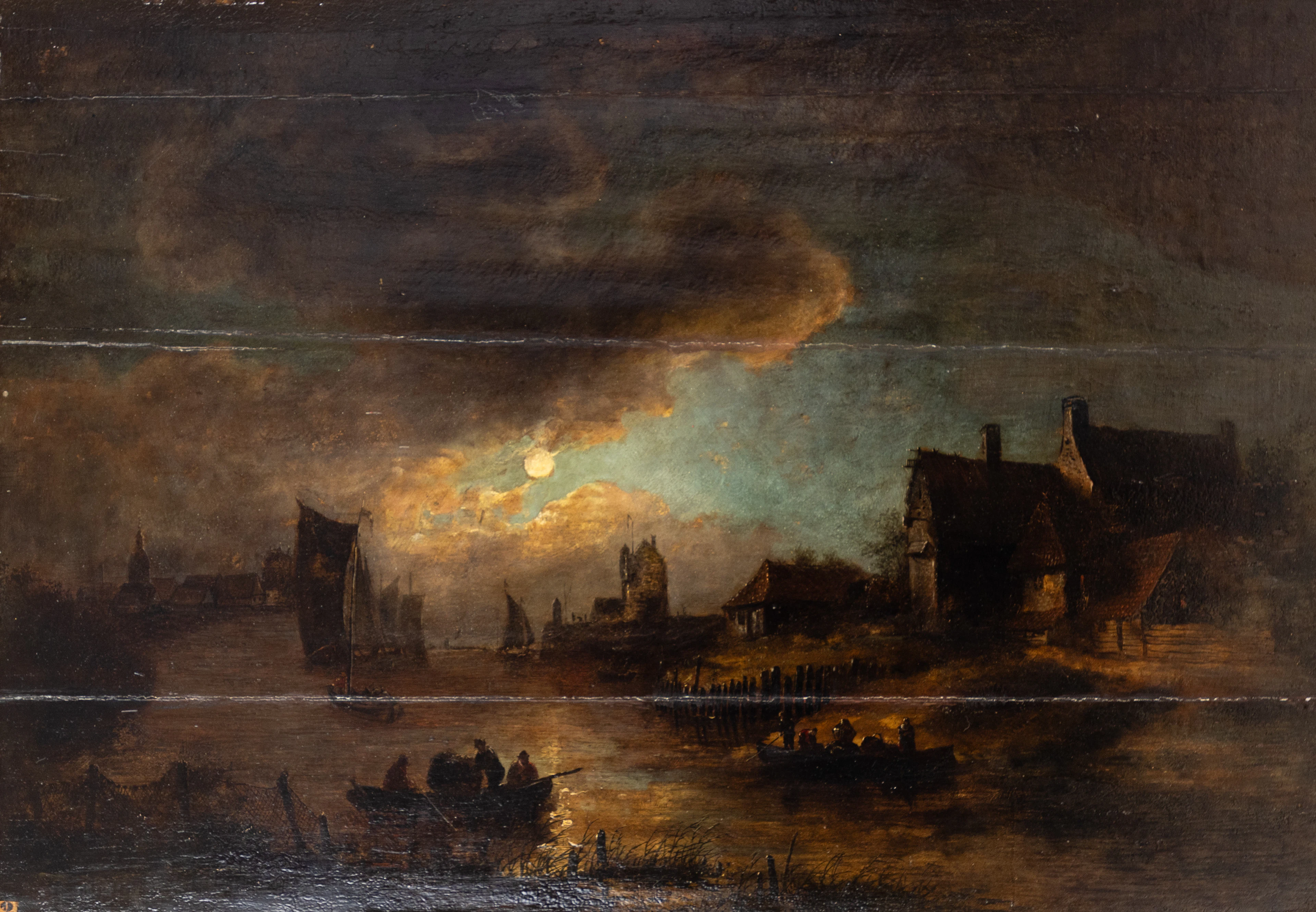 AERT VAN DER NEER (1603/04-1677), ZUGESCHRIEBEN. Mondscheinlandschaft